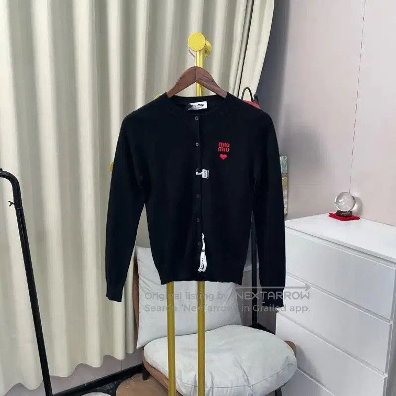 Miu Miu Miu Miu Women's Black Wool Cardigan . Size S / US 4 / IT 40 - 1 Thumbnail