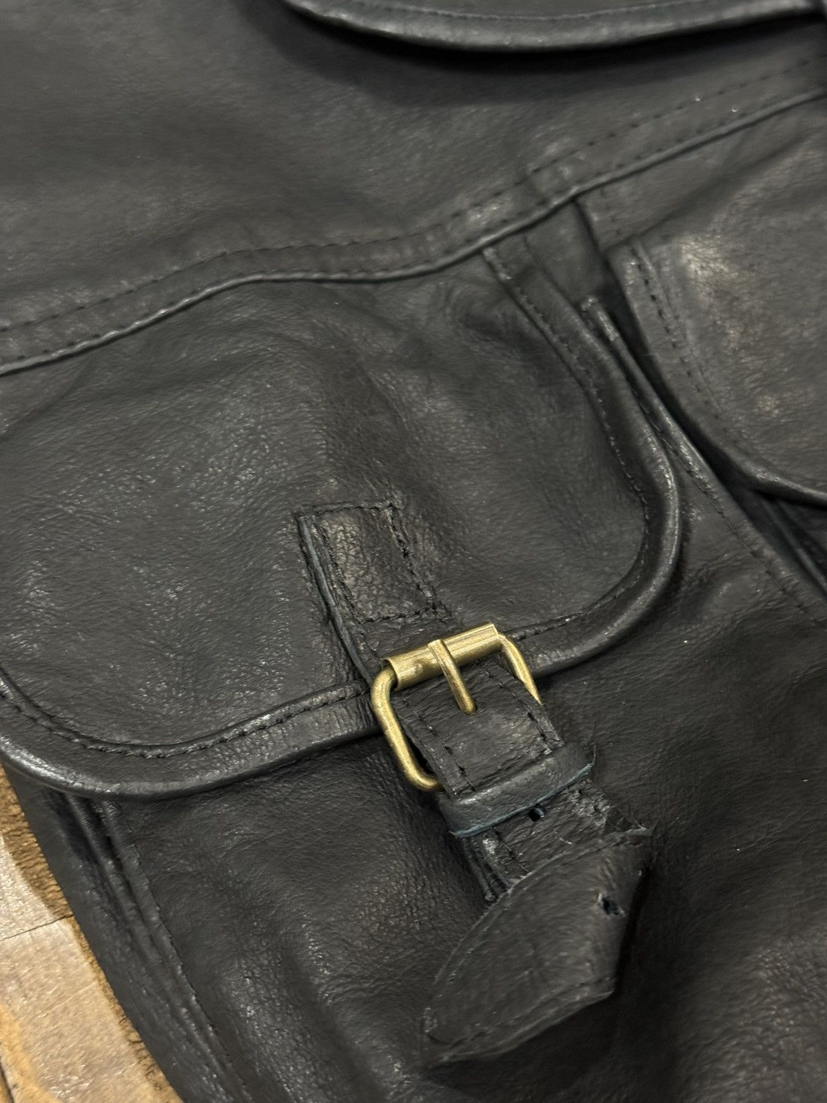 Camel VTG 90s Camel Cigarettes Black Leather Rucksack Backpack Size ONE SIZE - 14 Thumbnail