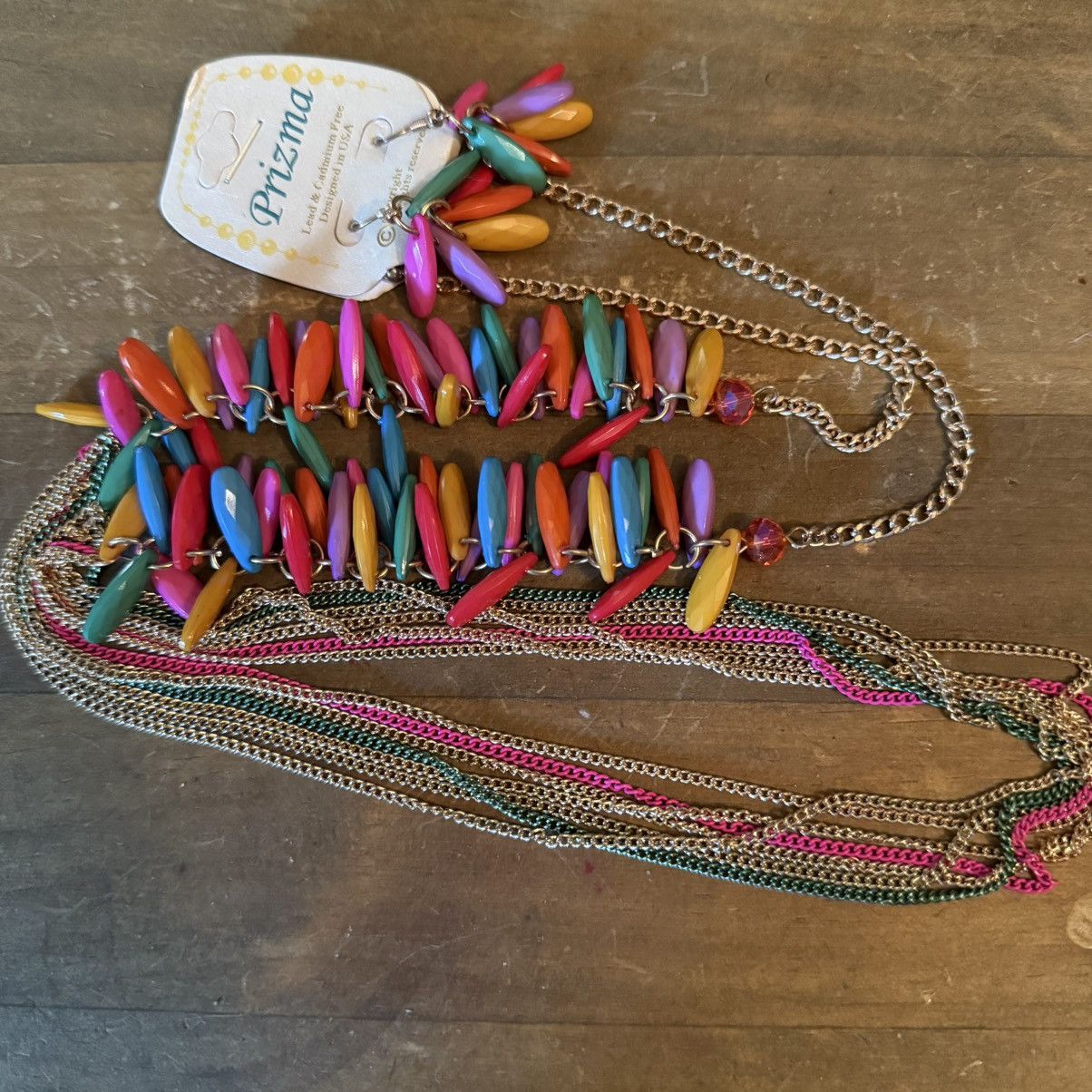 Other Long multicolor dangle bead and chains necklace and earrings Size ONE SIZE - 2 Thumbnail