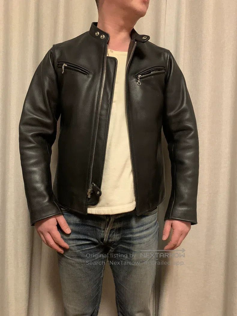 Schott Schott Retro stand-up collar motorcycle leather jacket Size US M / EU 48-50 / 2 - 7 Thumbnail
