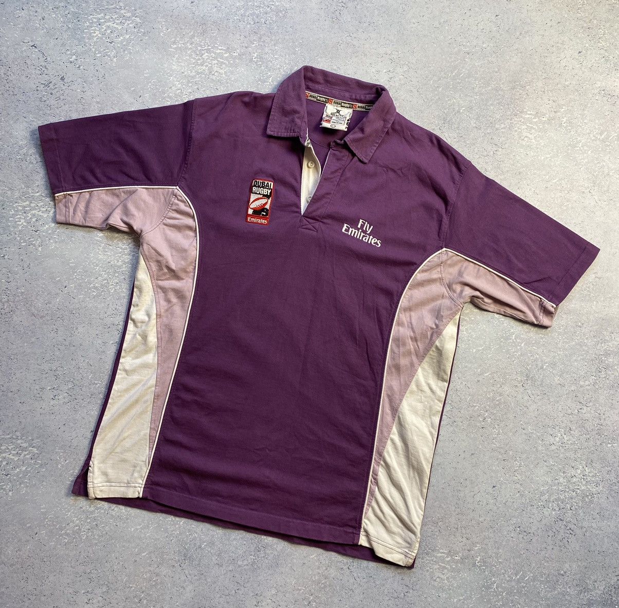 Vintage Vintage Gilbert Dubai Rugby Fly Emirates Jersey Size US L / EU 52-54 / 3 - 3 Thumbnail