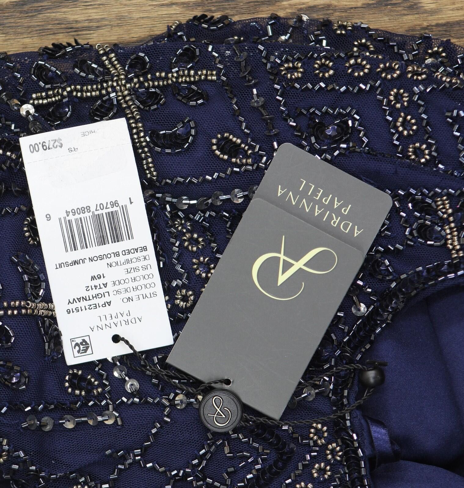 Other Adrianna Papell Size Wide Leg Jumpsuit Light Navy Blue 16w Size 38" / US 16 / IT 52 - 3 Thumbnail
