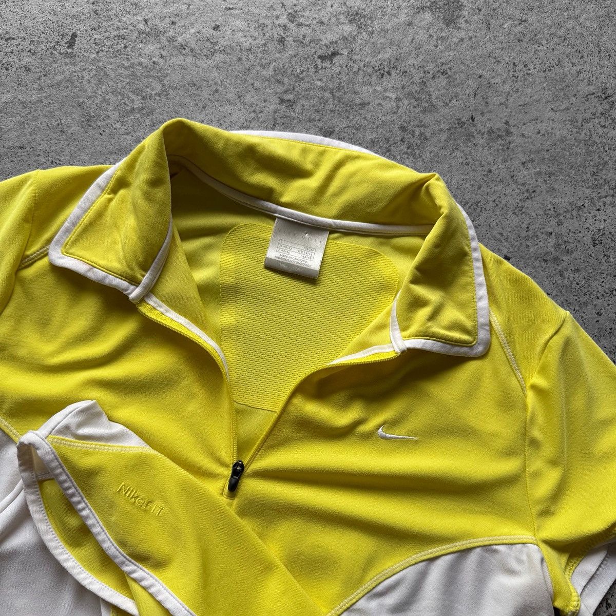 Nike Nike Golf Fit Dry Womens Vintage 00s Yellow White SS Polo Size L / US 10 / IT 46 - 4 Thumbnail