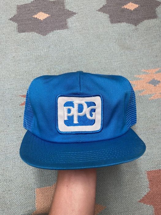 Vintage Pittsburgh Paints Patch Logo Mesh Snapback Trucker Hat Green USA Made