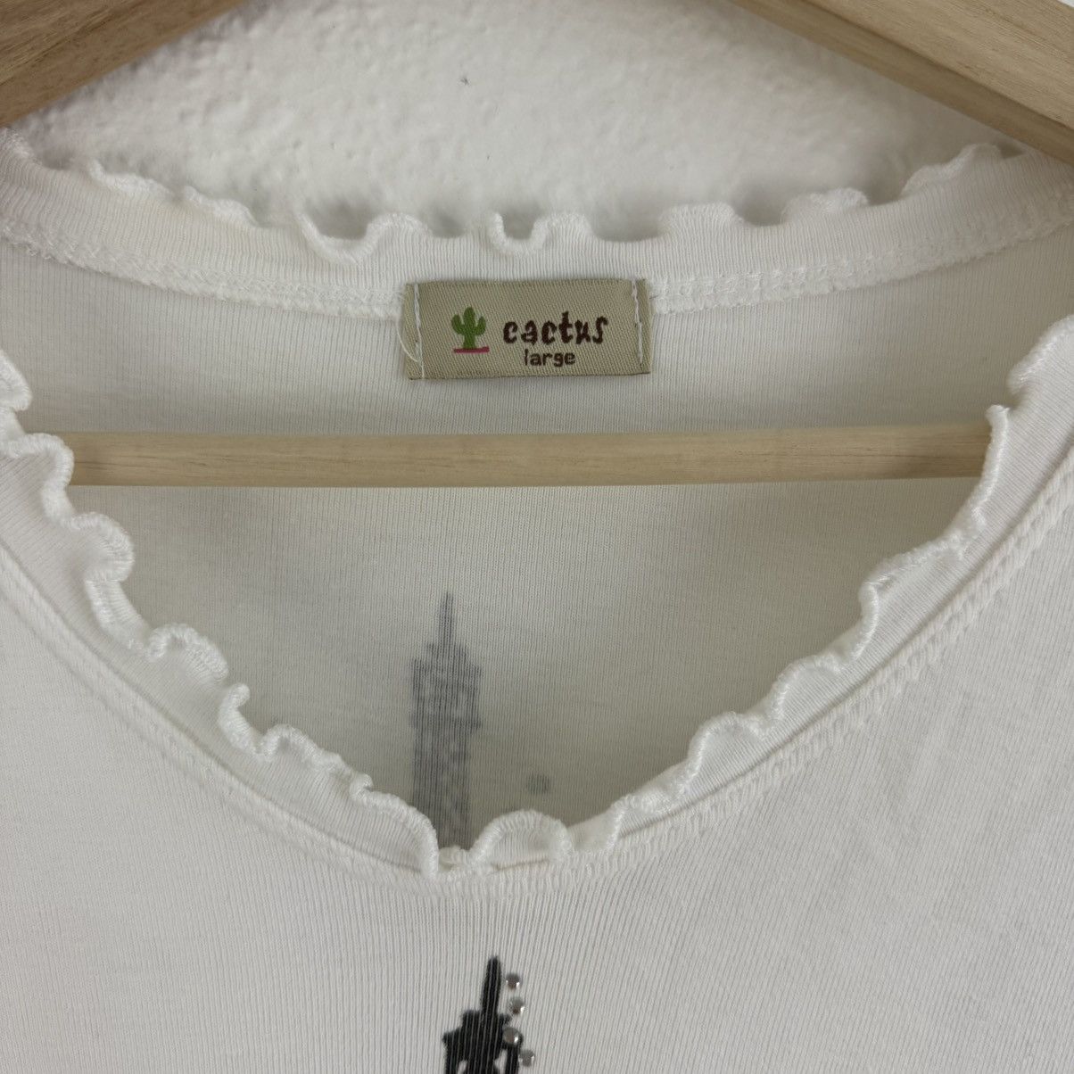 Other CACTUS Vintage Y2K White Black Paris Eiffel Tower Top Size L / US 10 / IT 46 - 6 Thumbnail