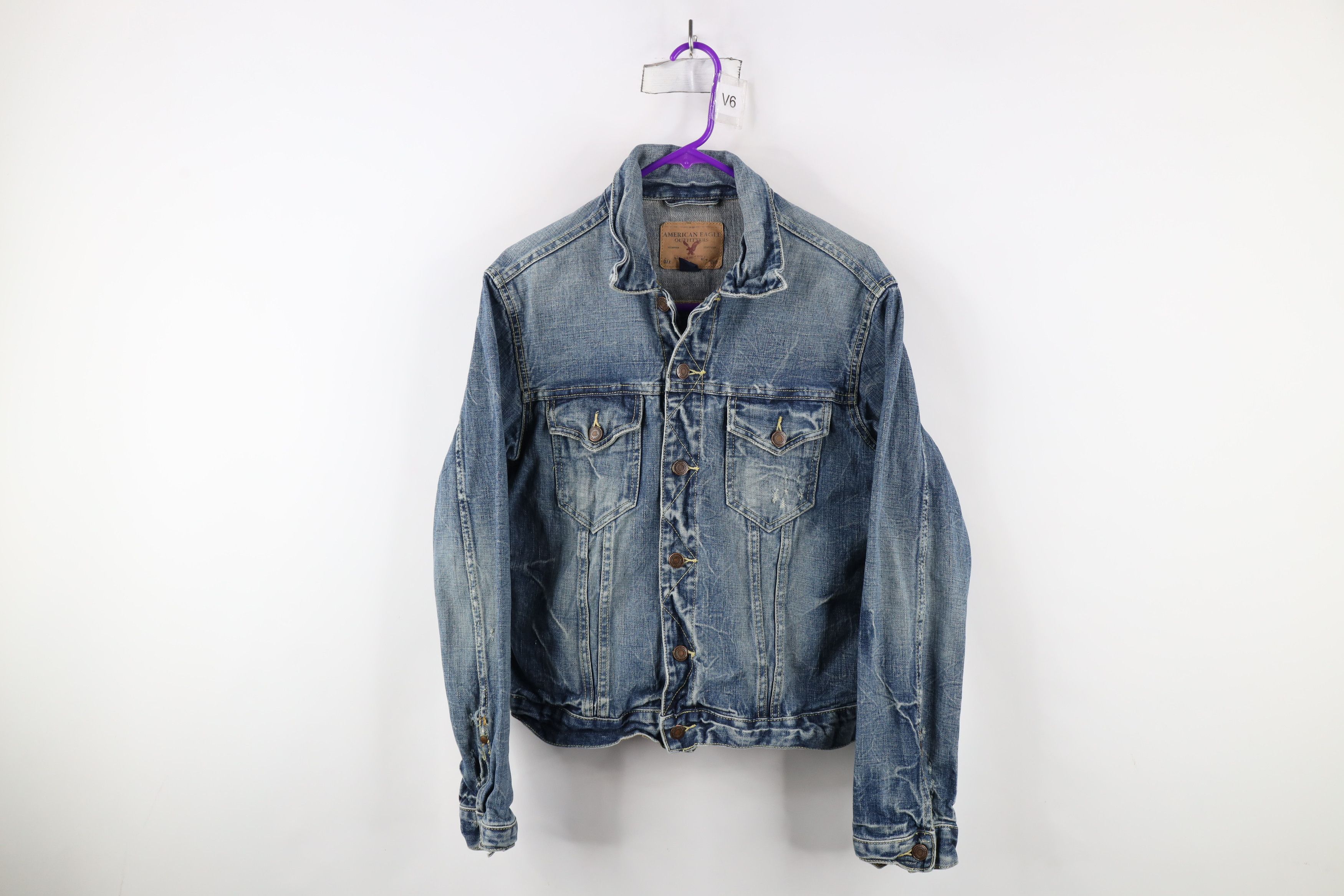 American Eagle Outfitters × Vintage Vintage Y2K American Eagle Outfitters Jean Trucker Jacket Size US S / EU 44-46 / 1 - 1 Thumbnail