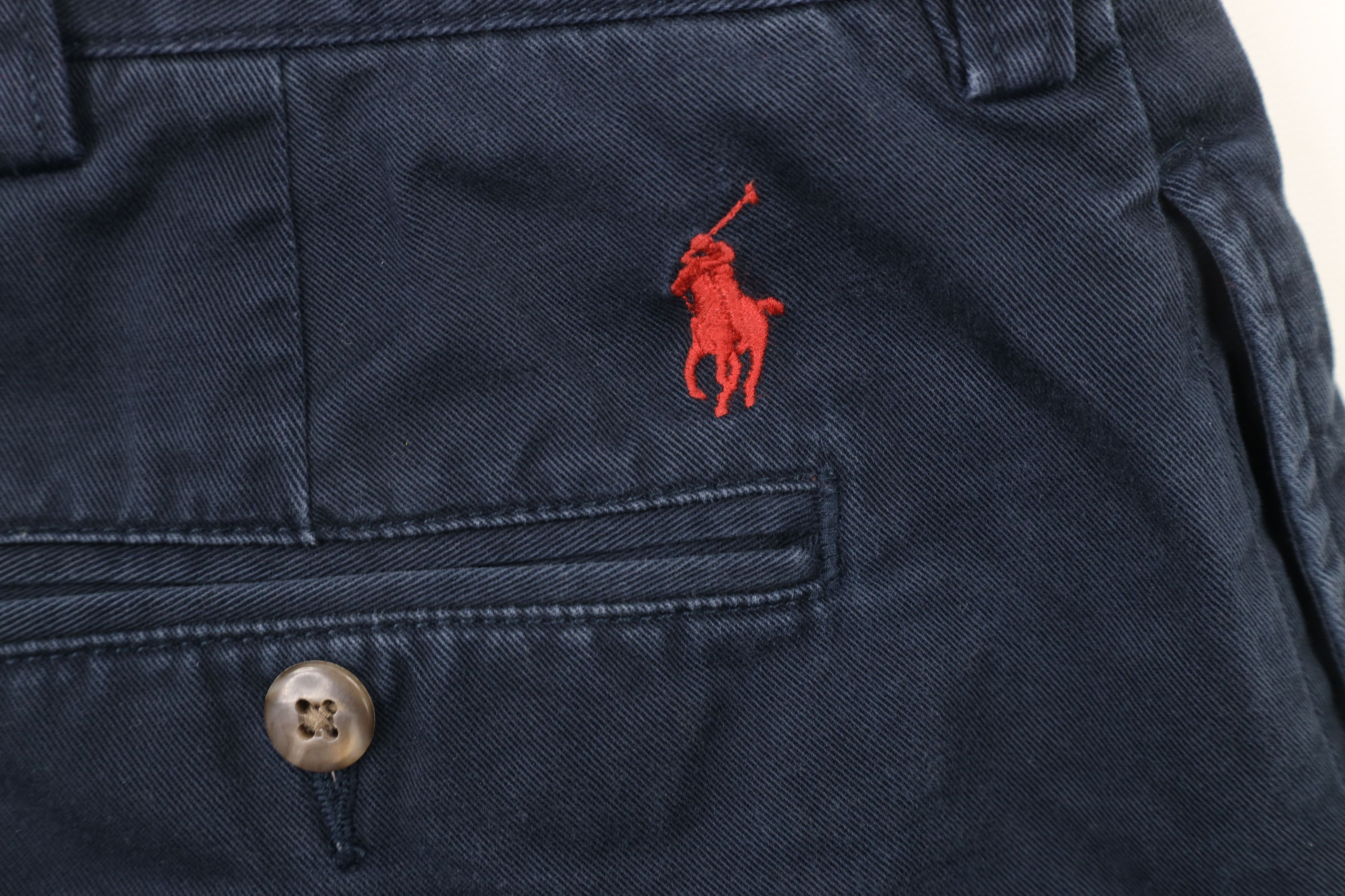 Ralph Lauren × Vintage Vintage 90s Ralph Lauren Wide Leg Chino Pants Navy Blue Size US 38 / EU 54 - 14 Thumbnail