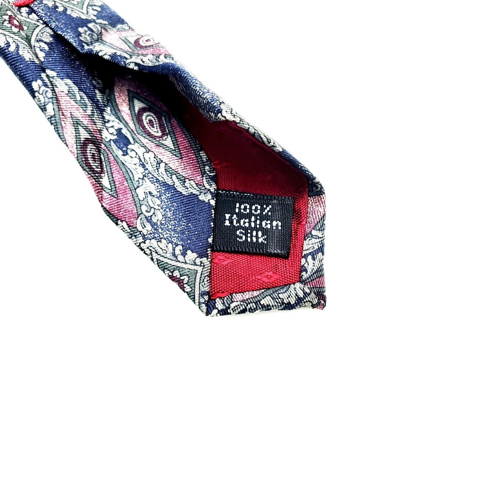 Savile Row Savile Row Silk Tie Blue Geometric Wide Print Size ONE SIZE - 4 Thumbnail