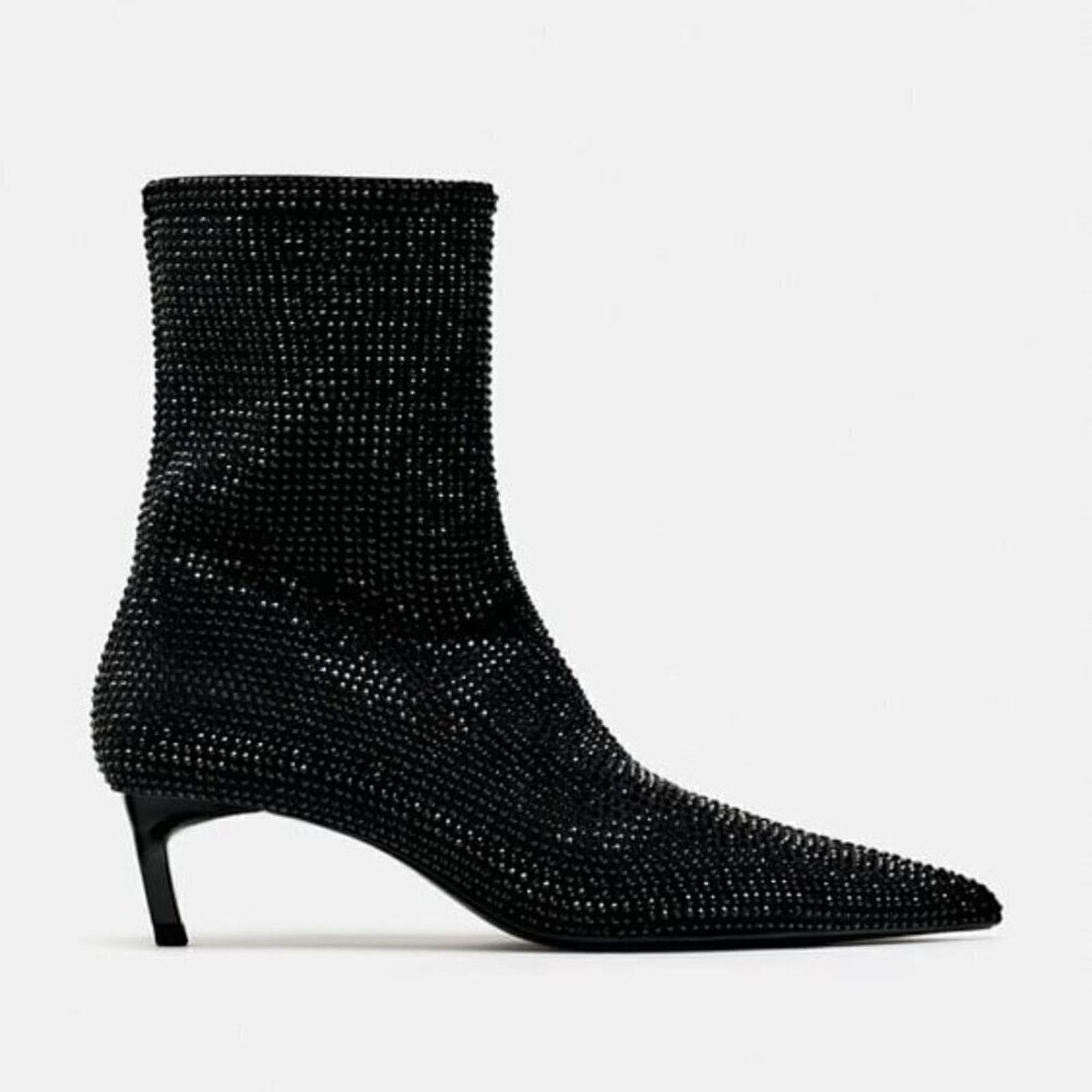 Zara ZARA Rhinestone Pointed Toe Ankle Boots – Sz 6.5, 8 NWT Size US 8 / IT 38 - 18 Thumbnail