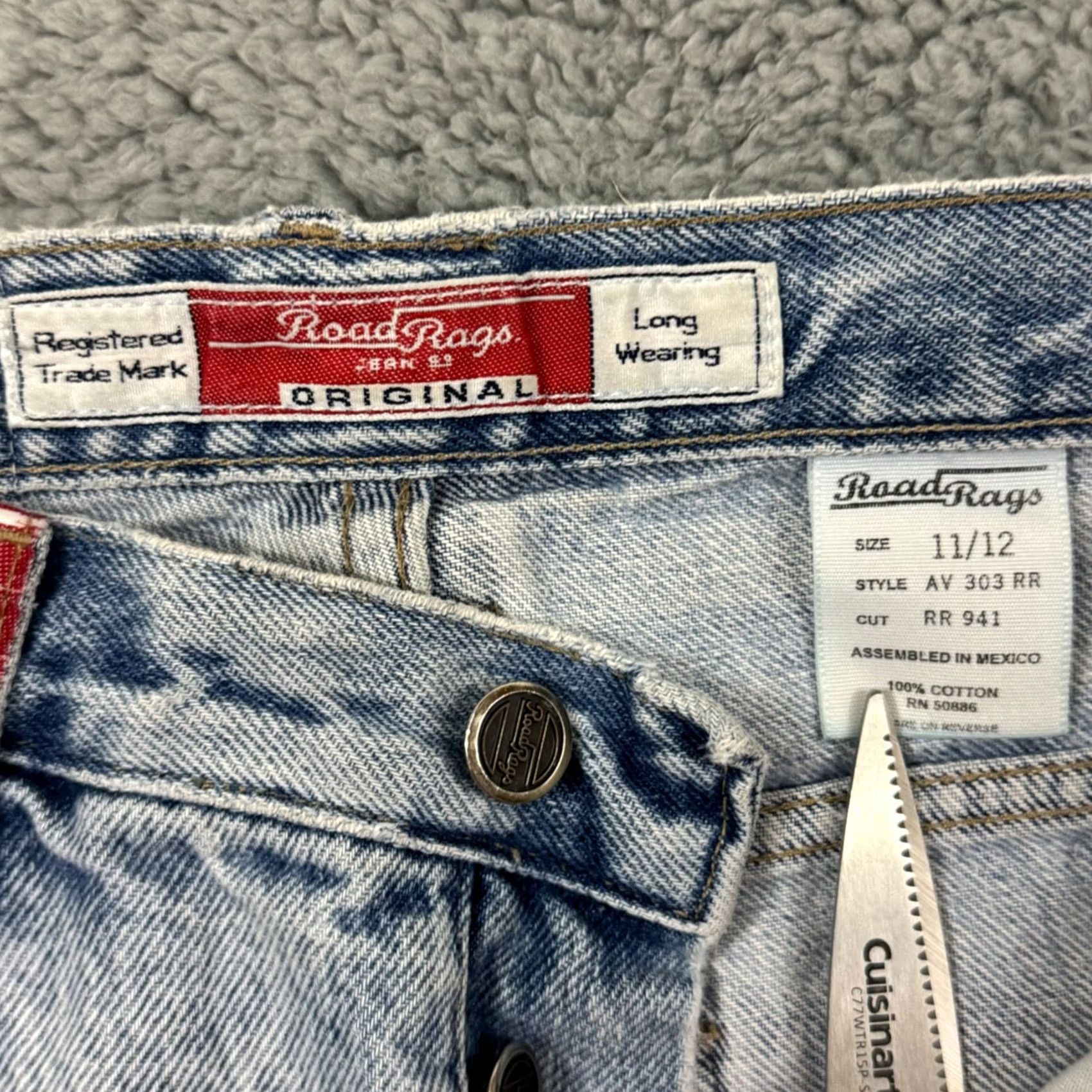 Denime VINTAGE Road Rags Jeans Womens 28x29 Straight Washed Denim Button Fly Skate Y2K Size 34" / US 12 / IT 48 - 7 Thumbnail