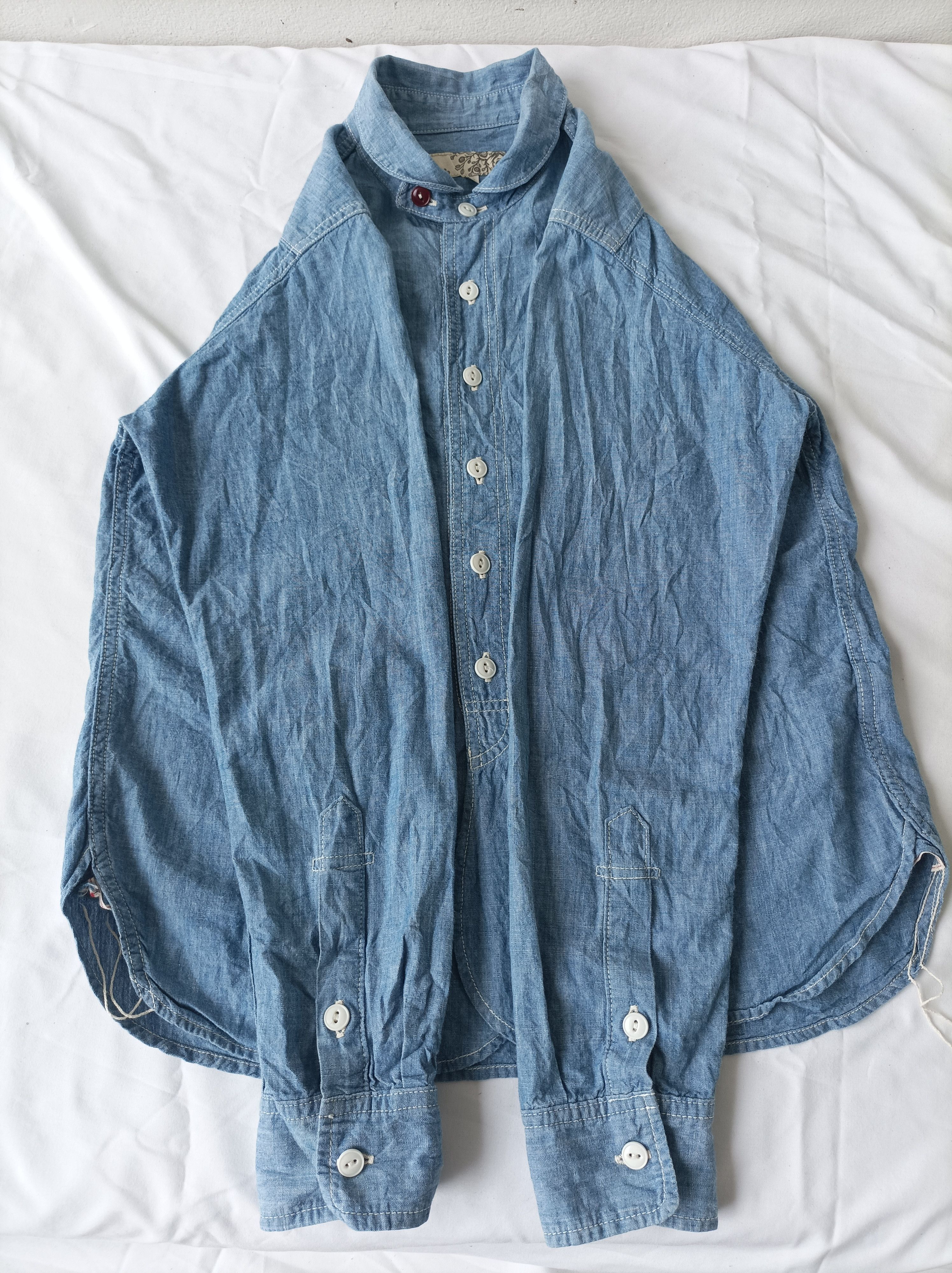 FOB Factory (S345) FOB Studio Ecru Chambray Work Shirt S Size S / US 4 / IT 40 - 9 Thumbnail