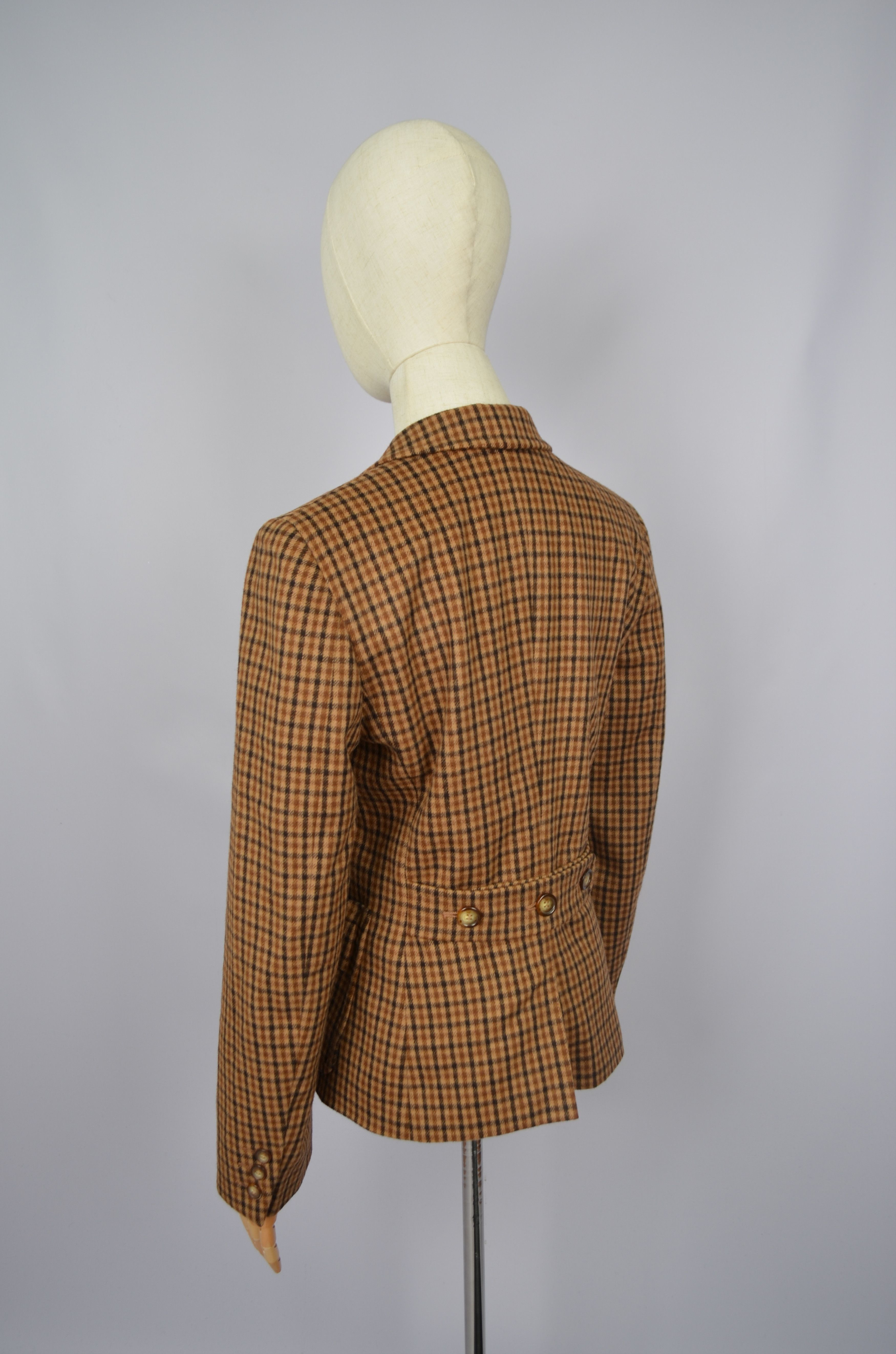 Designer × Max Mara Max Mara Check Brown Wool Angora Blazer Jacket Size US6 Size M / US 6-8 / IT 42-44 - 9 Thumbnail
