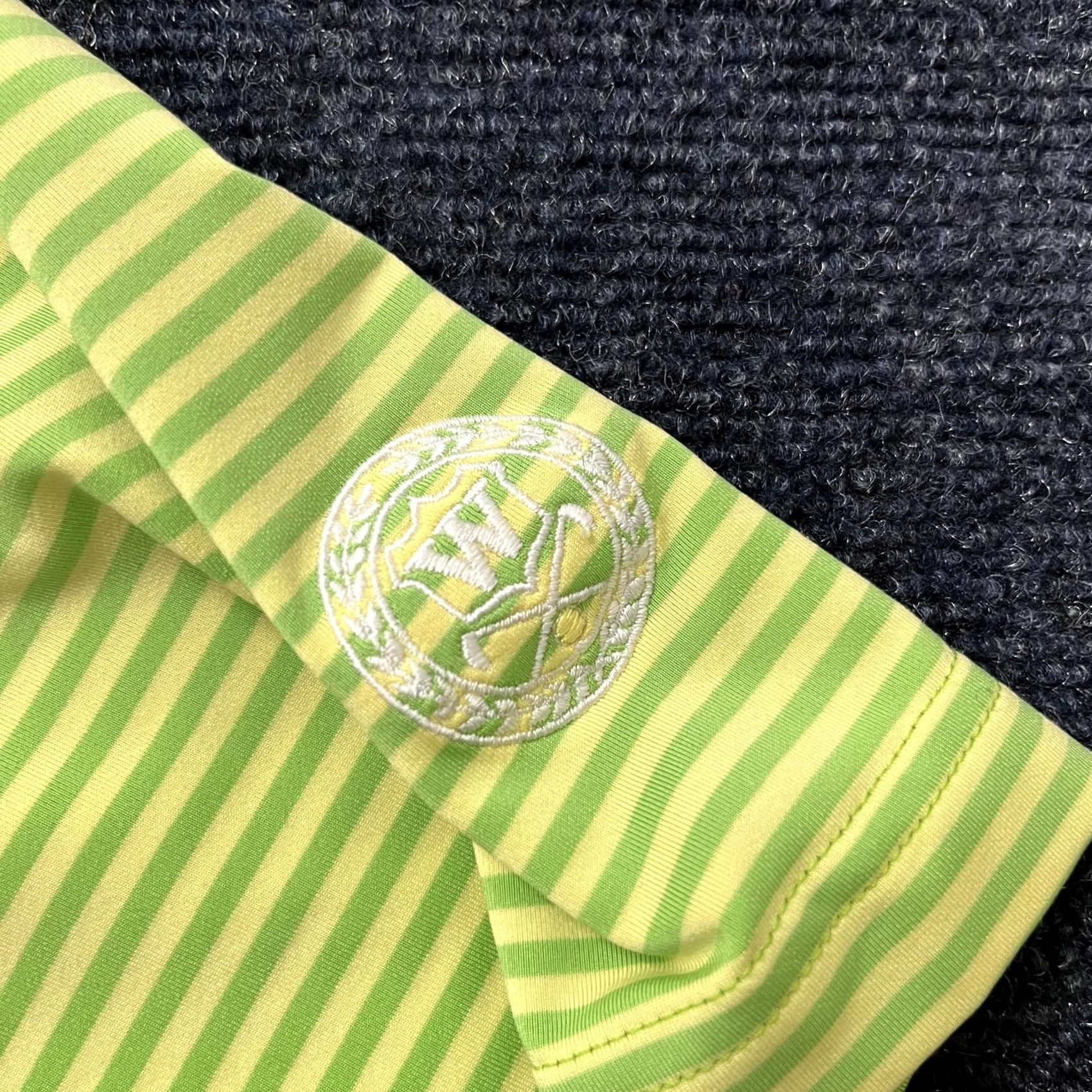 Peter Millar Peter Millar Summer Comfort Polo Shirt Mens Large Green Stripe Golf Short Sleeve Size US L / EU 52-54 / 3 - 5 Thumbnail