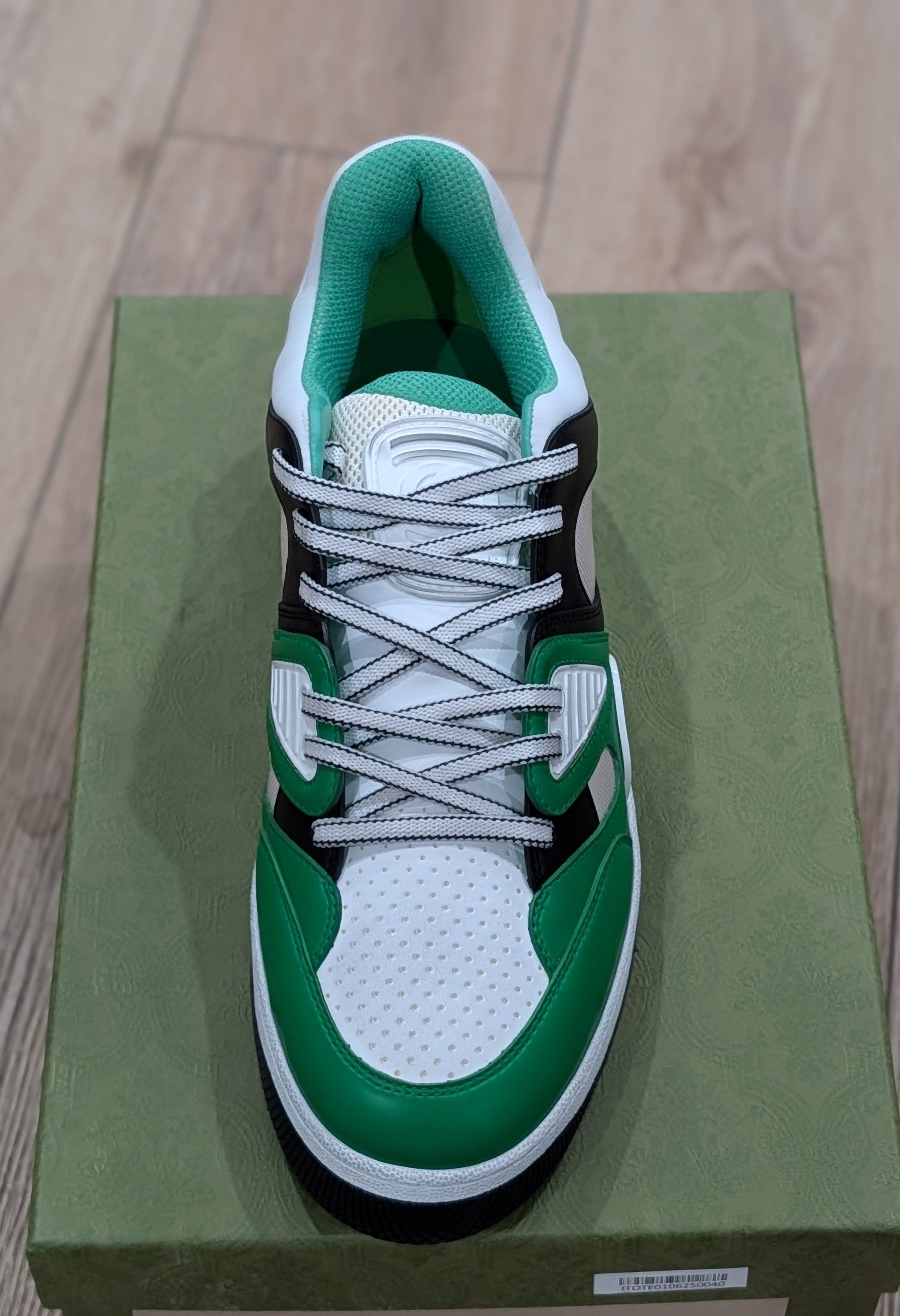 Gucci Gucci Colorblock Leather Low-Top Sneakers White/Green 13.5G Size US 13 / EU 46 - 2 Thumbnail