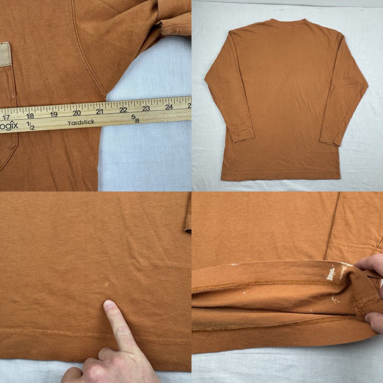 Esprit VINTAGE Esprit Long Sleeve Shirt Adult Medium Pocket Logo Hipster 80s 90s Shirt Mens Orange Cotton Crew Neck 90s Hipster Logo Pocket Size US M / EU 48-50 / 2 - 9 Thumbnail