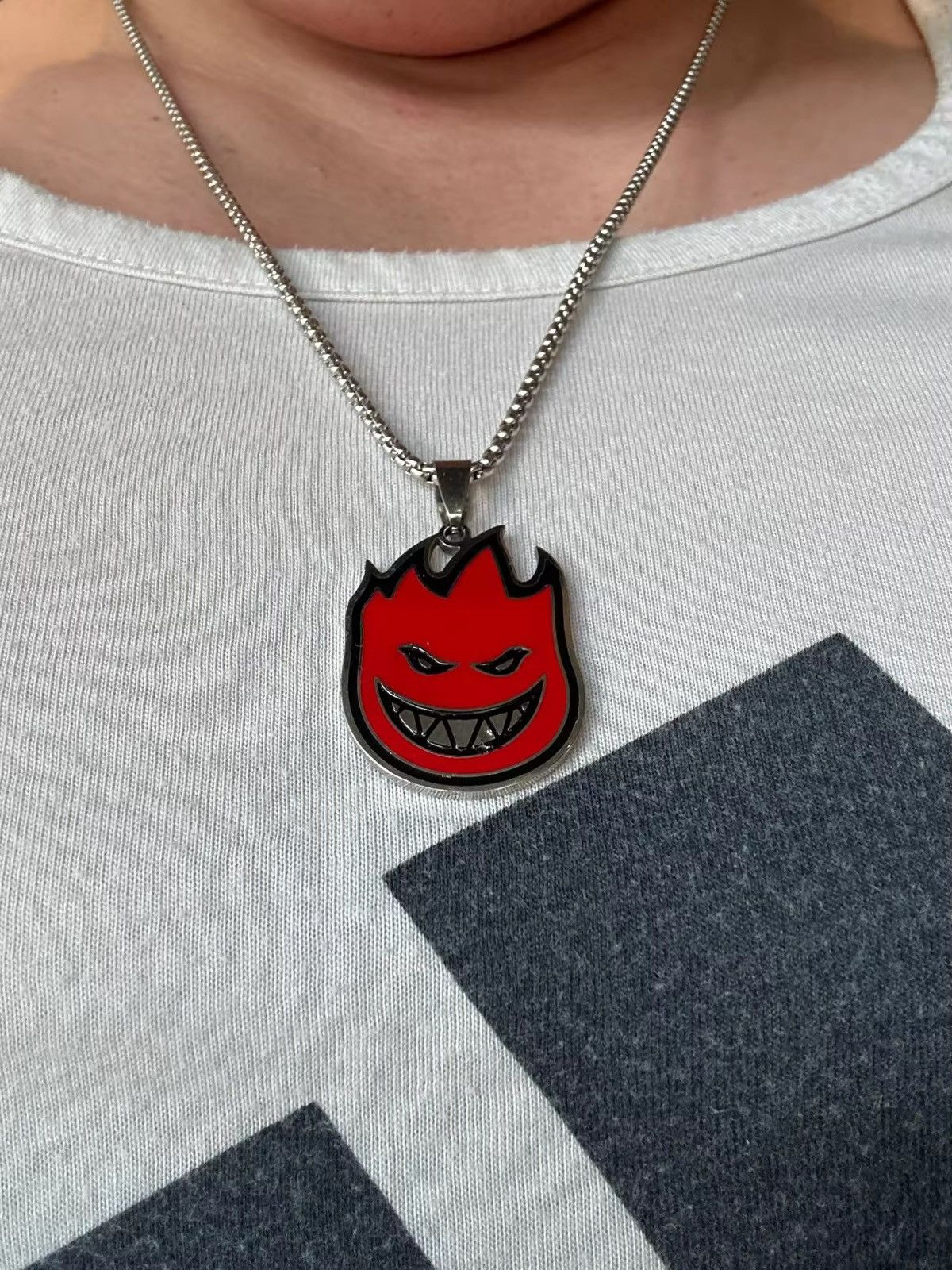Heaven by Marc Jacobs × Jewelry Flame Devil Face Pendant Necklace Size ONE SIZE - 4 Thumbnail