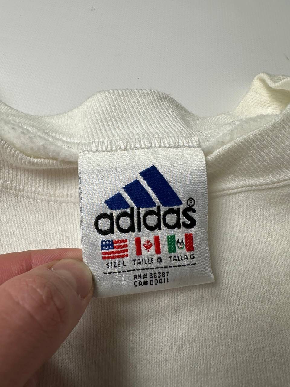 Adidas 🔥90s Made in USA Adidas Baggy Sweatshirt White Streetwear Size US L / EU 52-54 / 3 - 5 Thumbnail