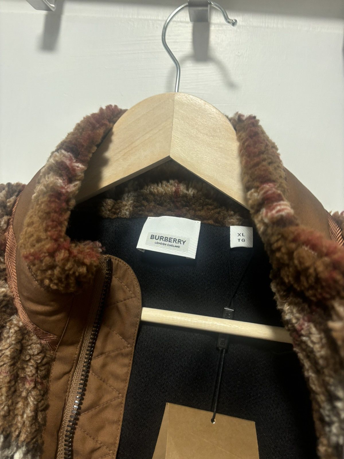 Burberry Burberry Brown Vintage Check Fleece Funnel Neck Jacket Size US XL / EU 56 / 4 - 3 Thumbnail
