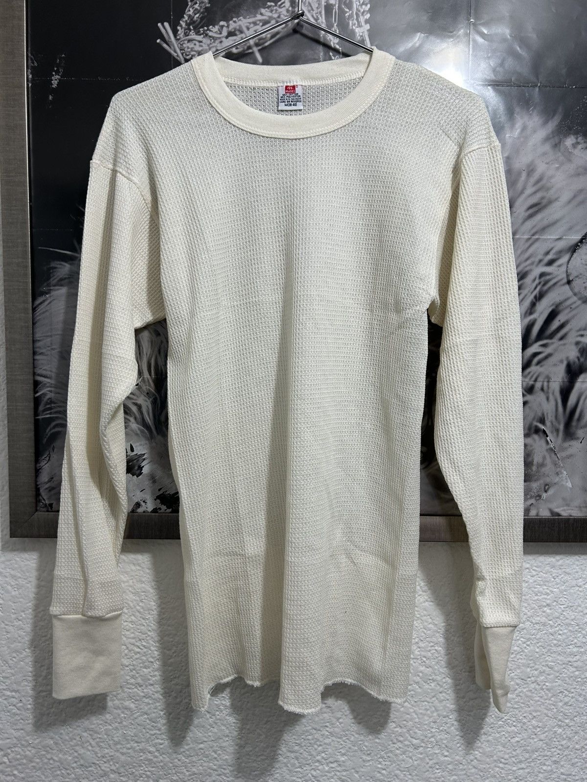Hanes VINTAGE THERMAL WAFFLE LONG SLEEVE SHIRT Size US M / EU 48-50 / 2 - 1 Thumbnail