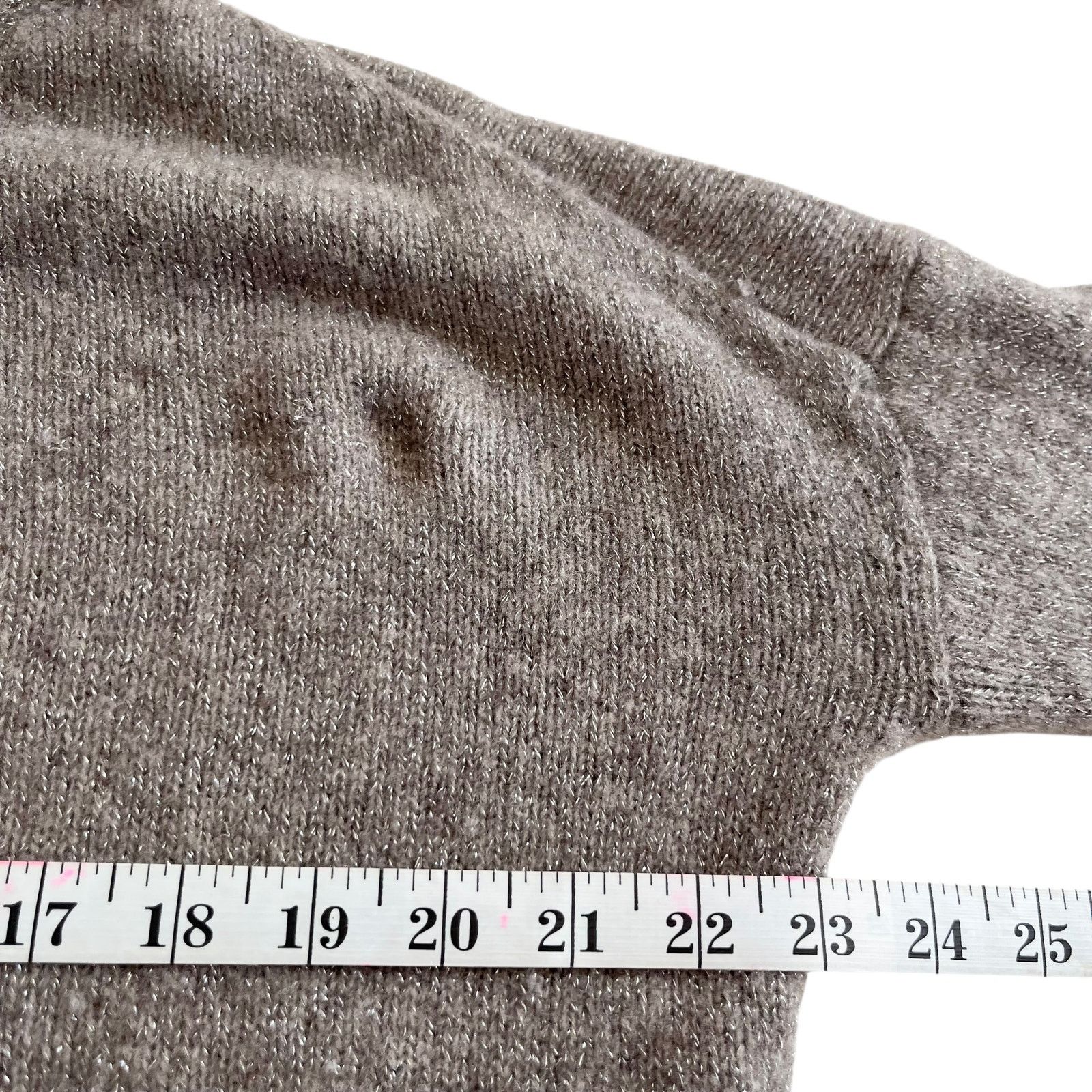 Allsaints All Saints Tan Silver Metallic Thread Oversized Sweater Size S / US 4 / IT 40 - 7 Thumbnail