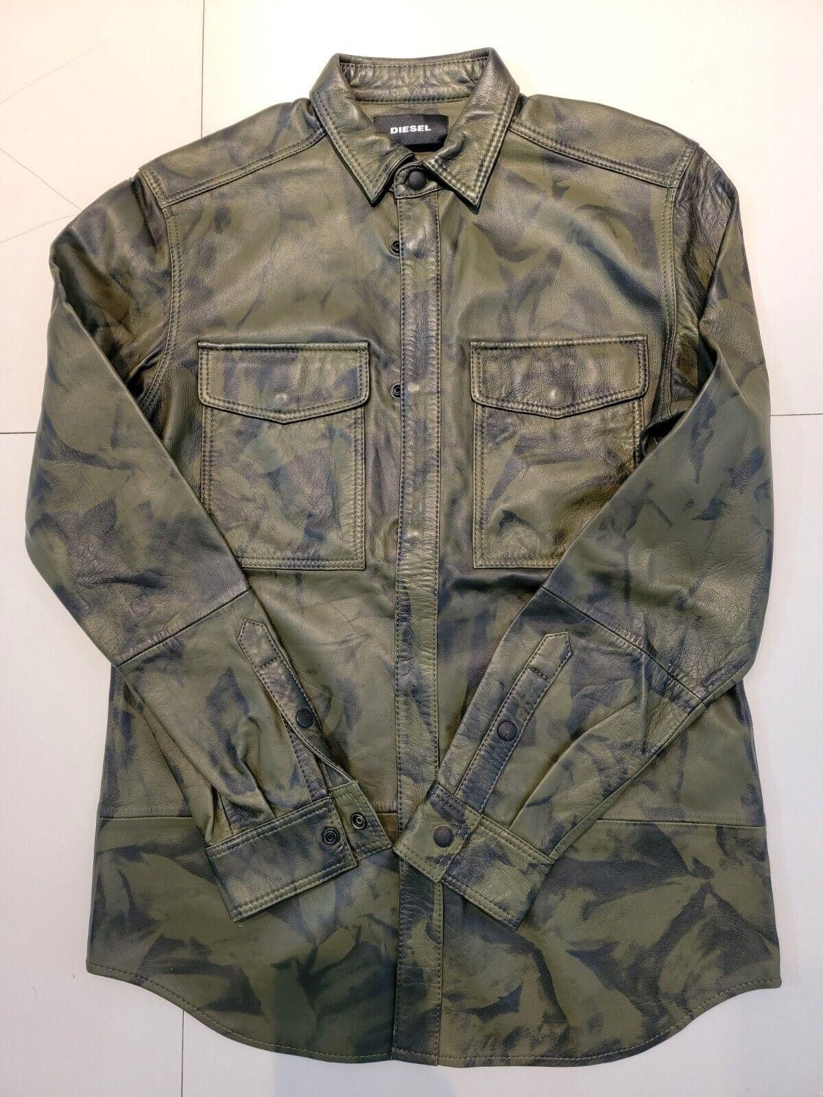 Diesel DIESEL S-Late Padded Printed Camo Leather Men's Jacket L Size US L / EU 52-54 / 3 - 1 Thumbnail
