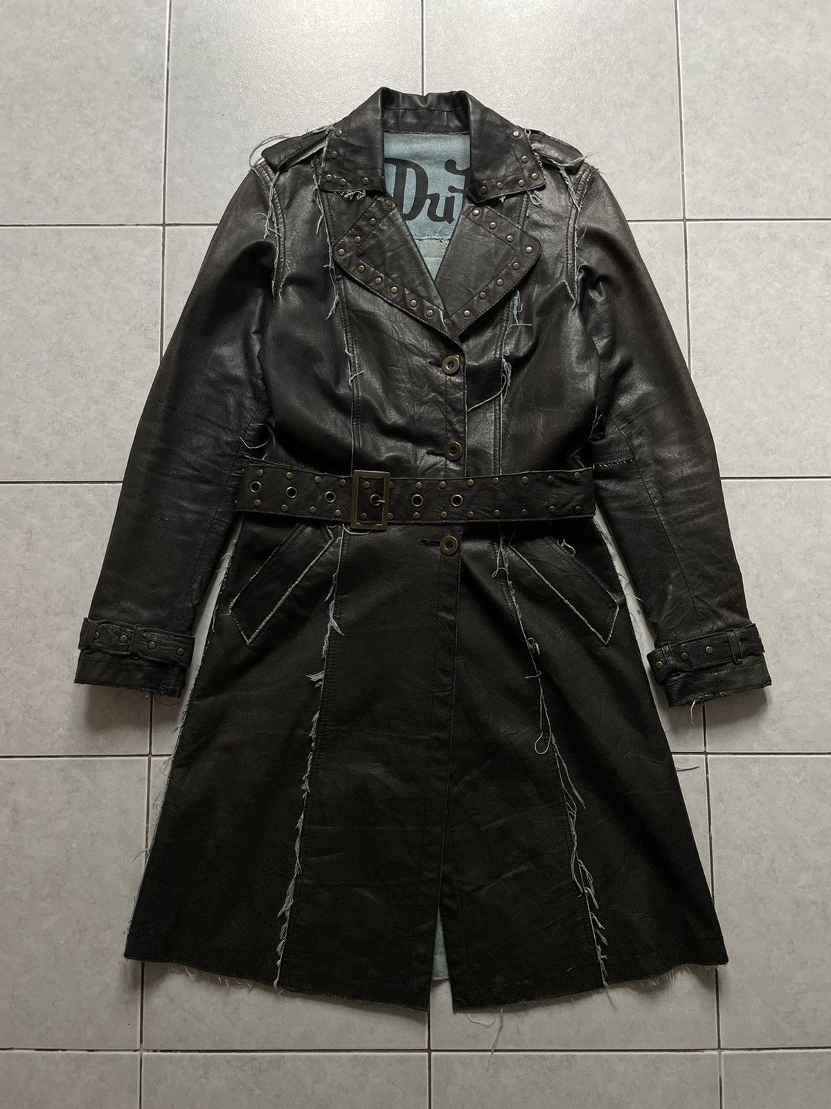 Leather Von Dutch Archive Leather Trench Coat Size S / US 4 / IT 40 - 2 Thumbnail