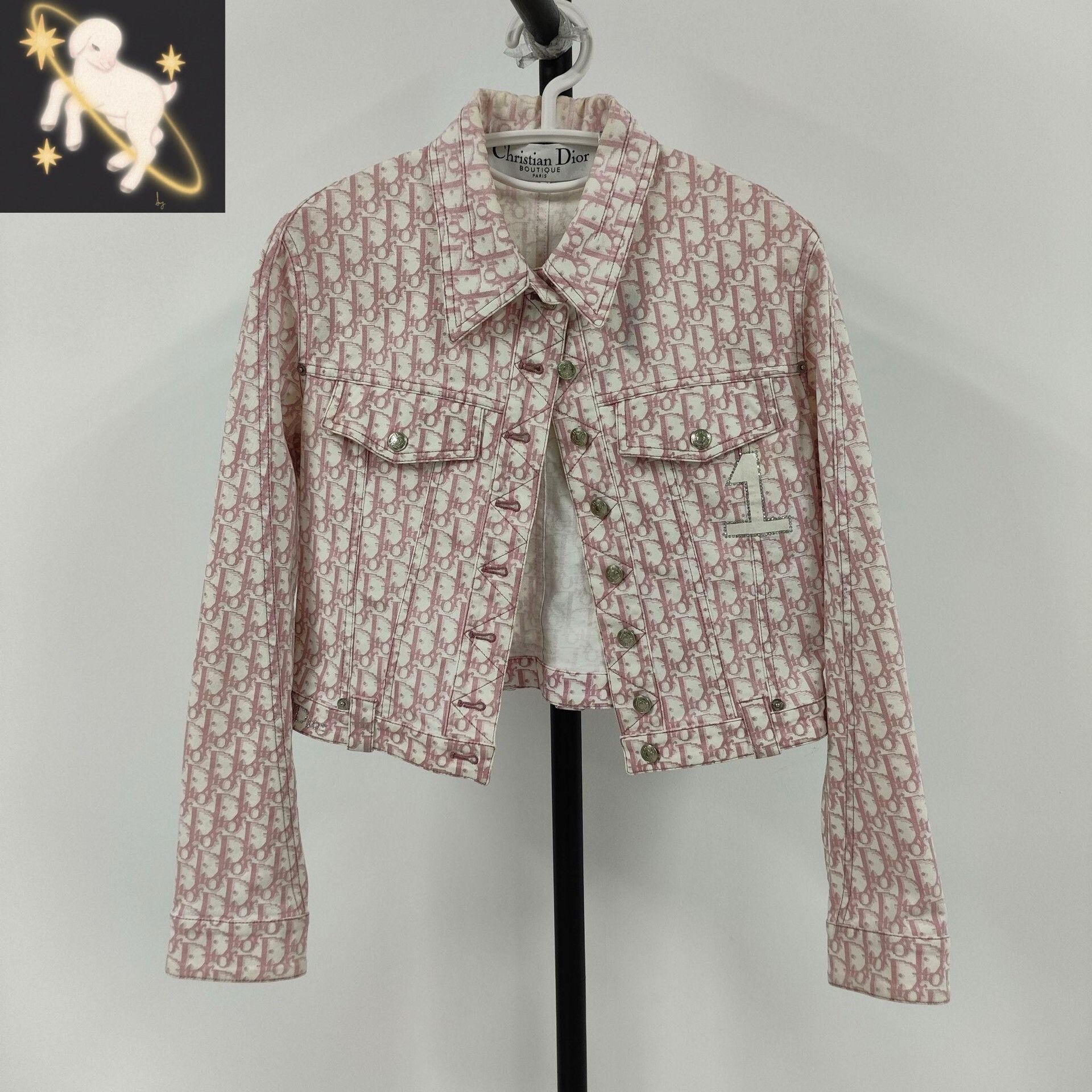 Dior Dior Light Pink Cropped Denim Jacket Size S / US 4 / IT 40 - 1 Thumbnail