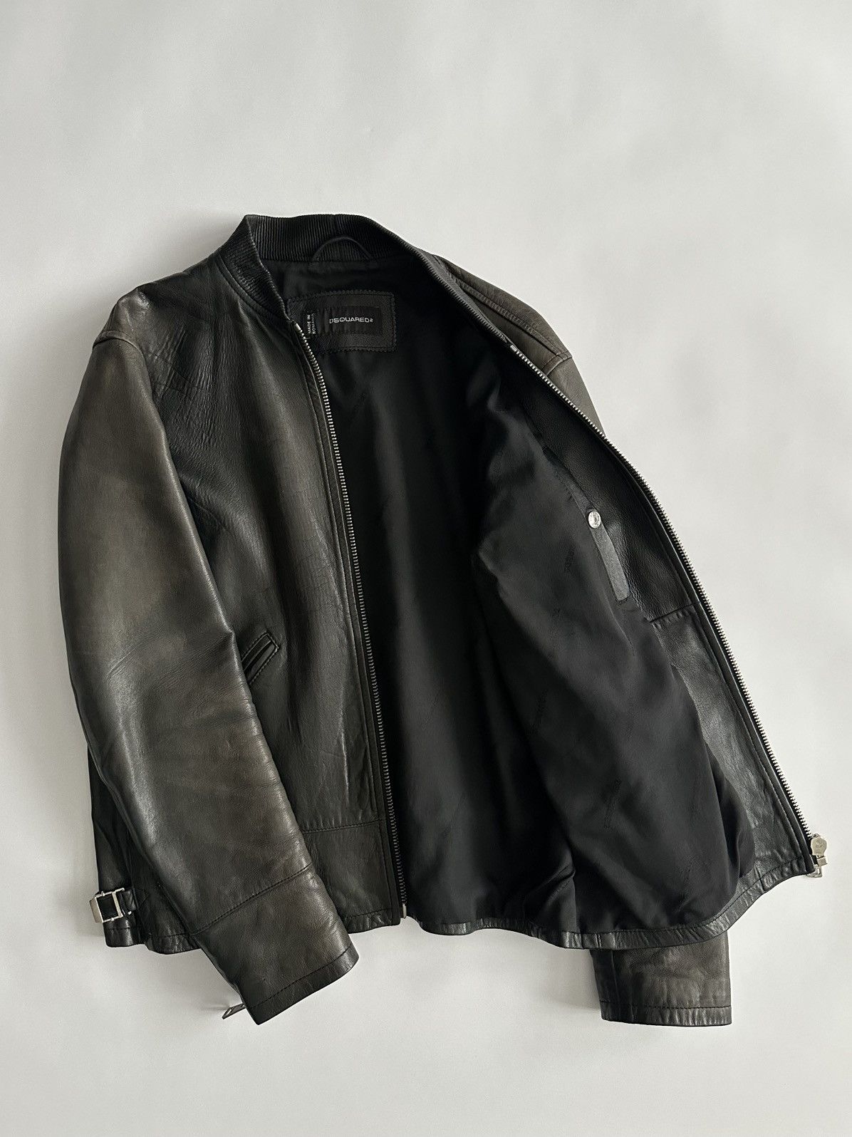 Dsquared2 Dsquared2 2000’s Patina Leather Zip Jacket Size US S / EU 44-46 / 1 - 6 Thumbnail