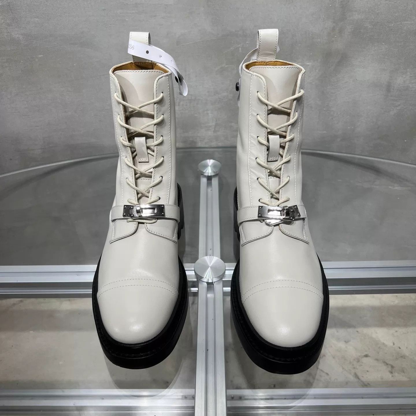 Hermes Hermes Funk Patent Calfskin Martin Boots 37 Original Box Size US 6.5 / IT 36.5 - 1 Thumbnail