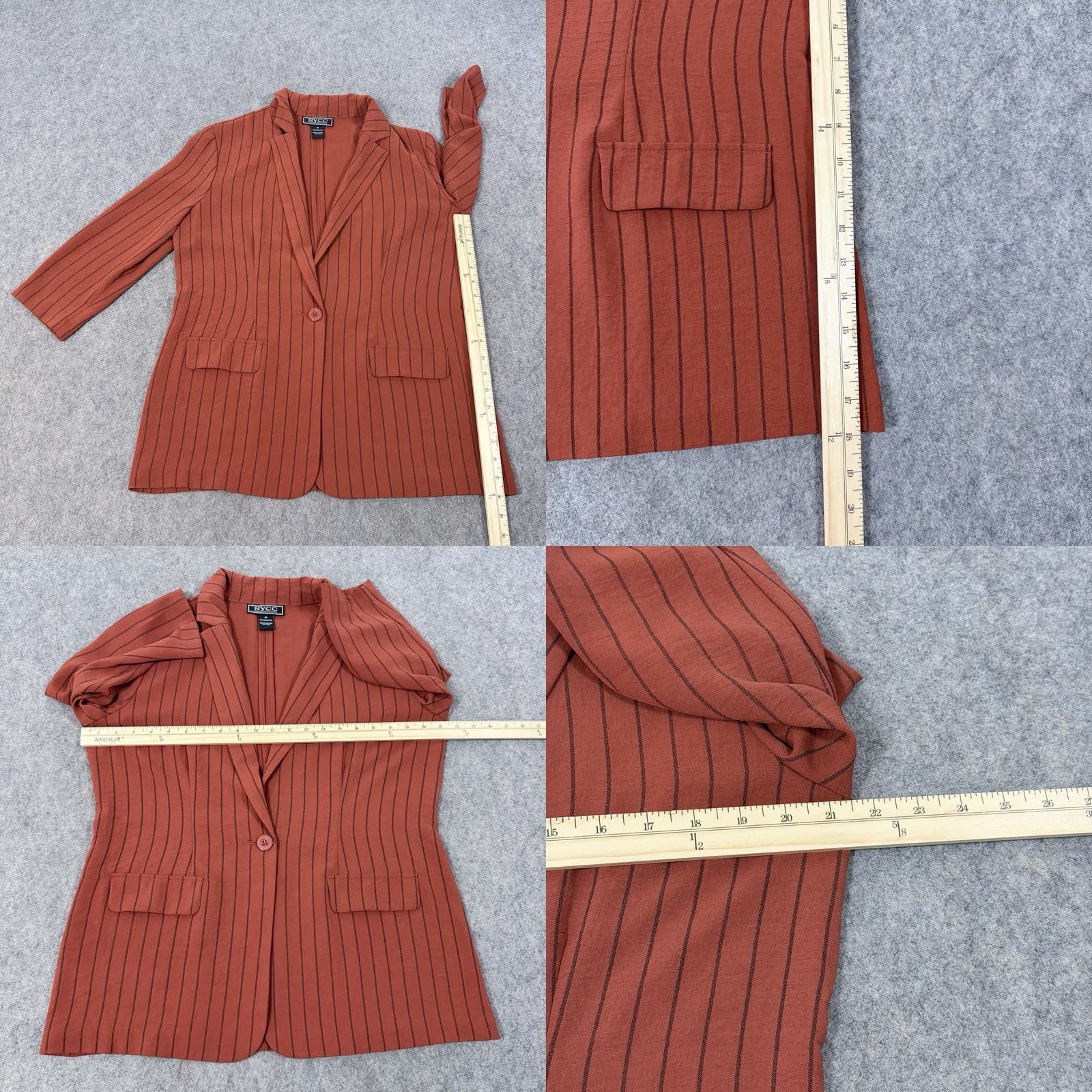 Vintage NYCC Striped Blazer Shirt Women Medium Orange Vintage No Size M / US 6-8 / IT 42-44 - 8 Thumbnail