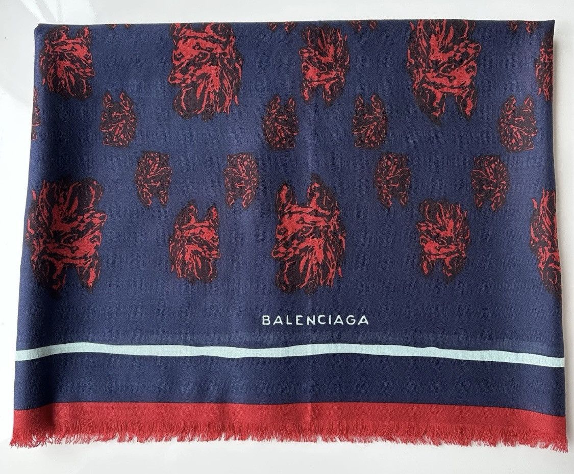 Balenciaga Balenciaga Scarf Shawl Wool/Silk Wolf 138/136cm! Size ONE SIZE - 1 Thumbnail