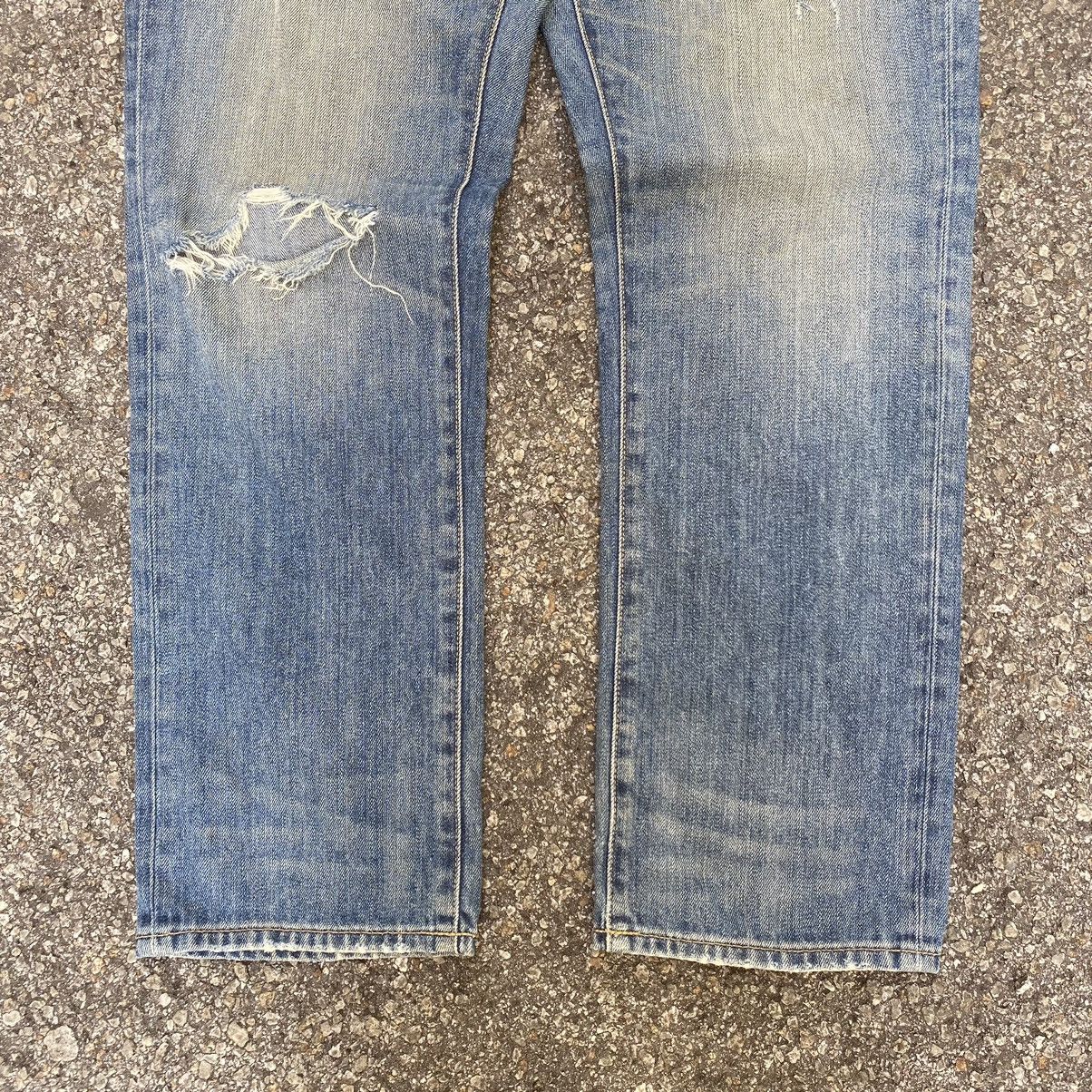 Japanese Brand × Vintage Japanese Distressed Denim Faded Blue Jeans Pants Size US 34 / EU 50 - 2 Thumbnail