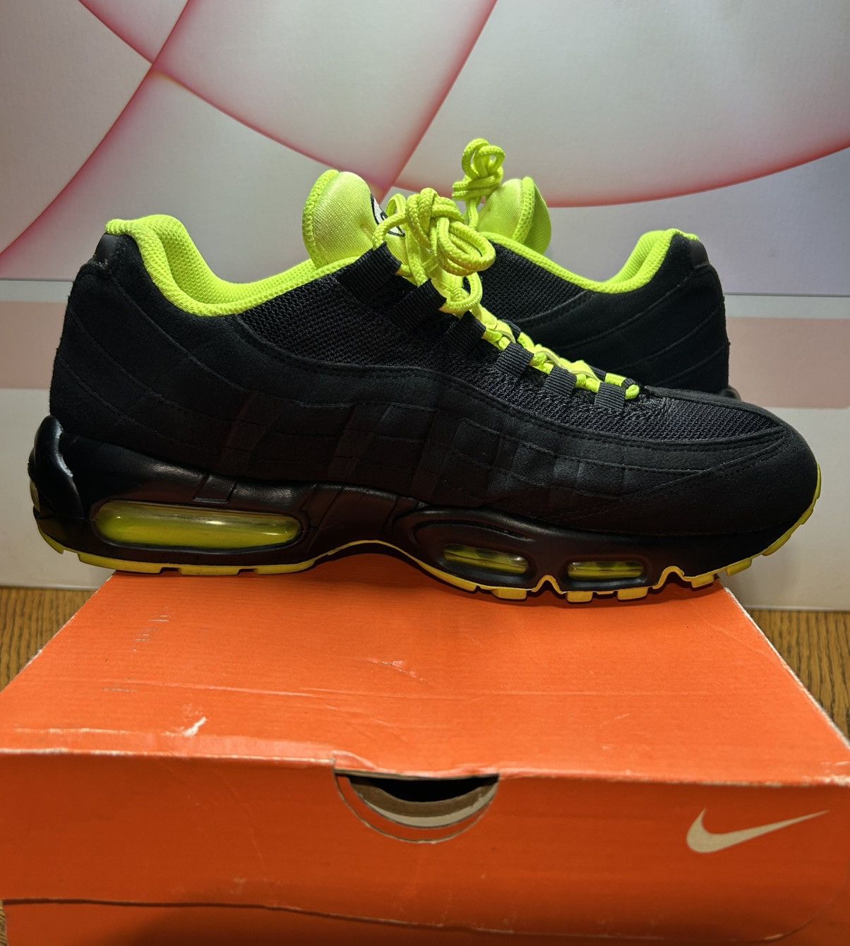 Nike Size 11.5 - Nike Air Max 95 OG Big Bubble - Neon Black Volt Size US 11.5 / EU 44-45 - 7 Thumbnail