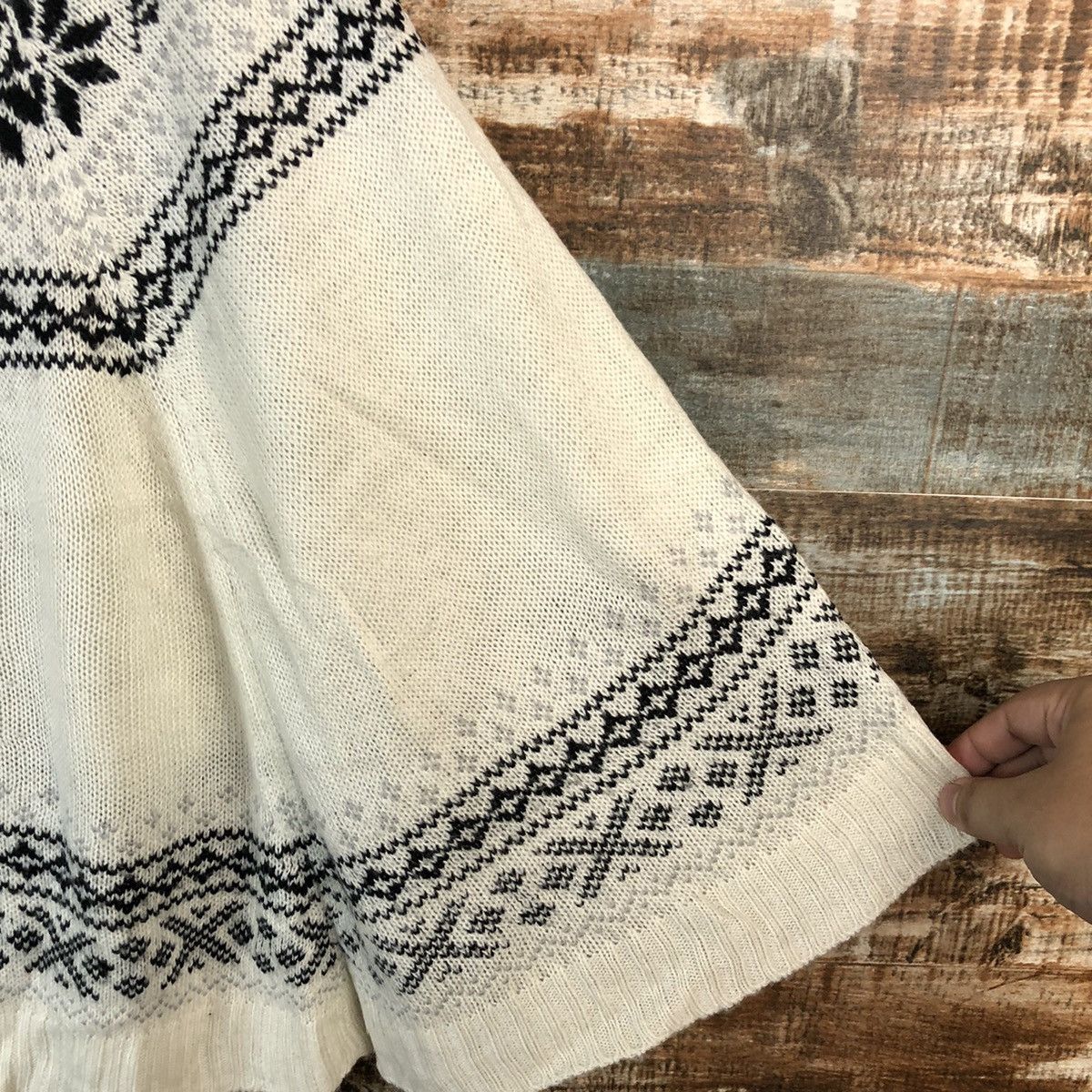 Homespun Knitwear × Japanese Brand Healthy Karen White Hoodie Capes Knitwear #A1262 Size US M / EU 48-50 / 2 - 8 Thumbnail
