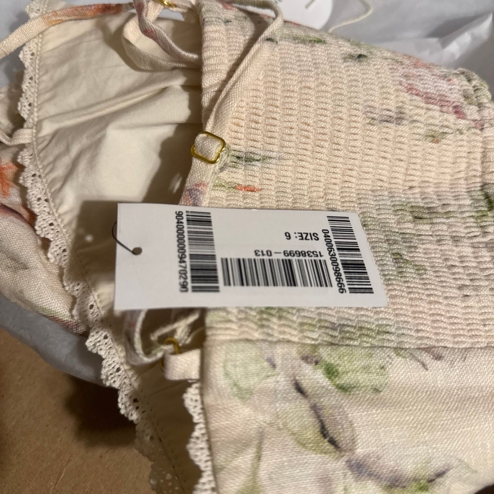 LoveShackFancy Emmalou cropped crochetrimmed floral print linen top Size M / US 6-8 / IT 42-44 - 7 Thumbnail