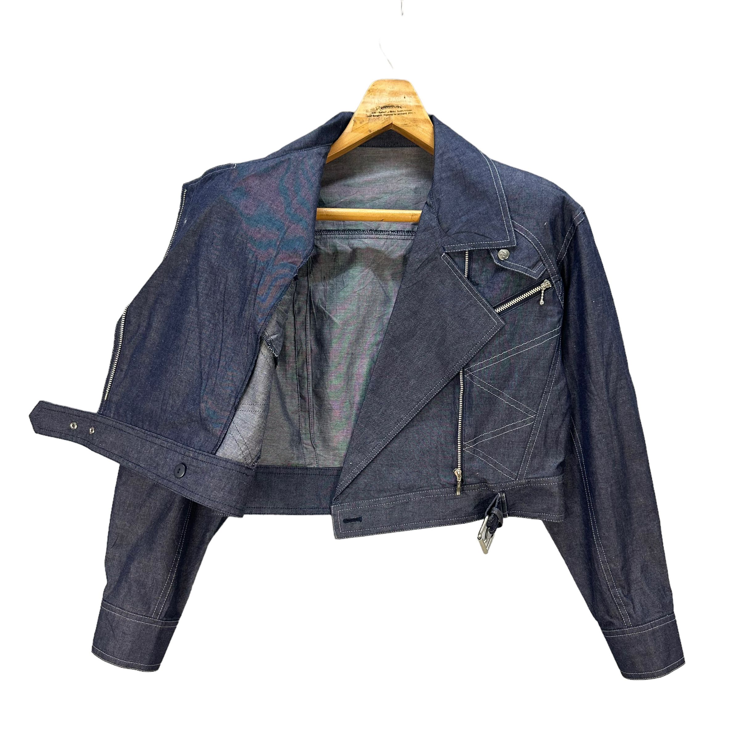 Courreges COURREGES PARIS DOUBLE COLLAR CROPPED DENIM JACKET #7944-191 Size S / US 4 / IT 40 - 6 Thumbnail