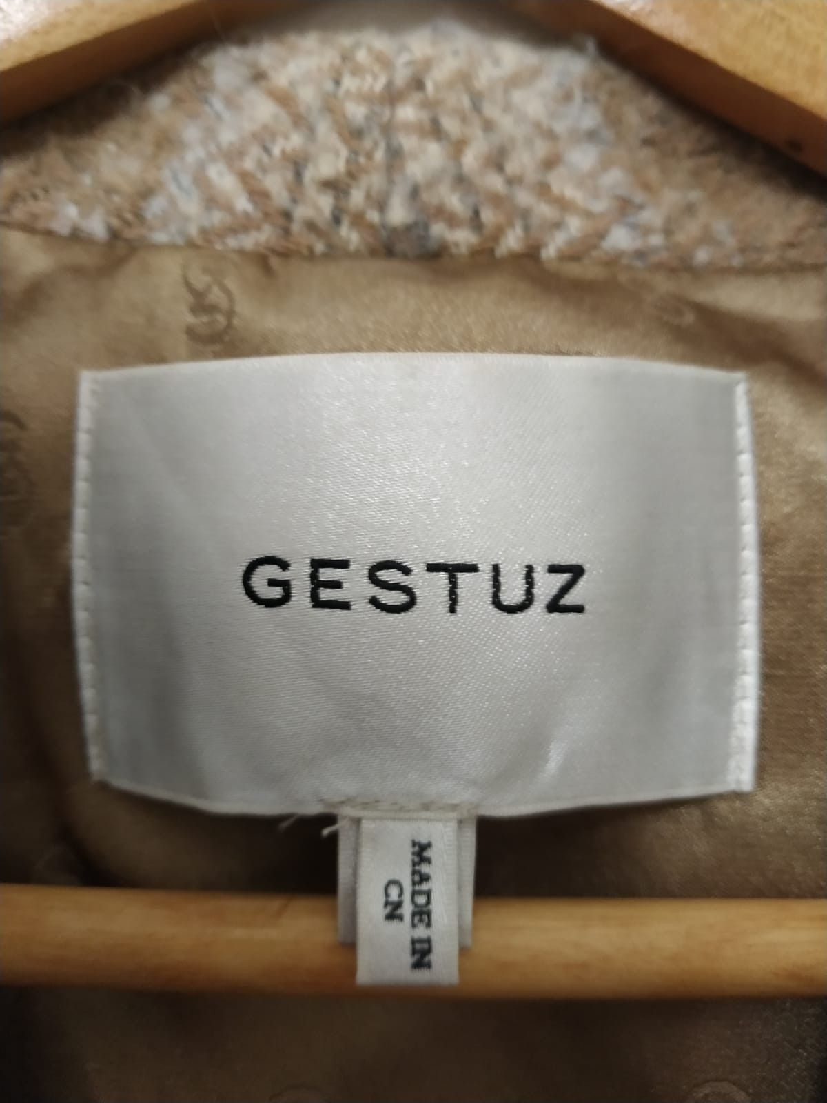 Gestuz Gestuz checked coat wool composition beige brown Size M / US 6-8 / IT 42-44 - 5 Thumbnail