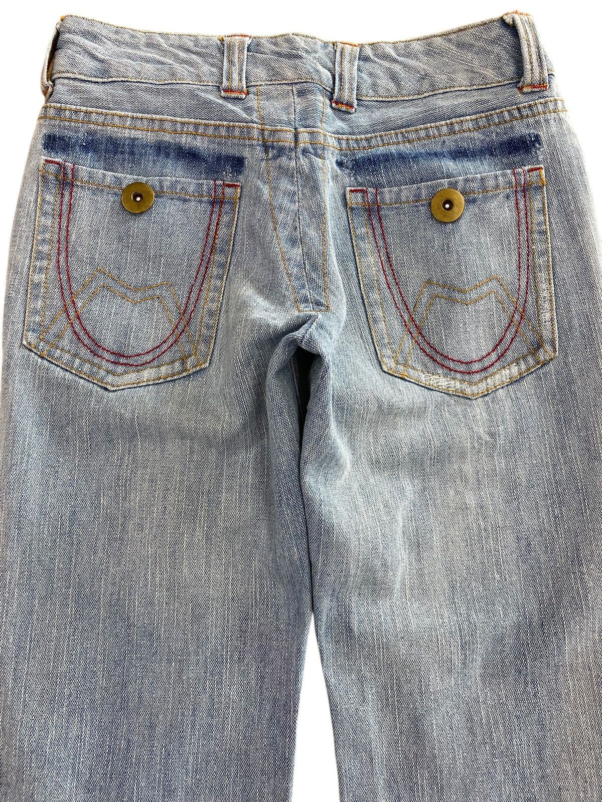 Japanese Brand Japanese Brand Light Wash Distressed Style Flare Jeans Size US 27 - 4 Thumbnail
