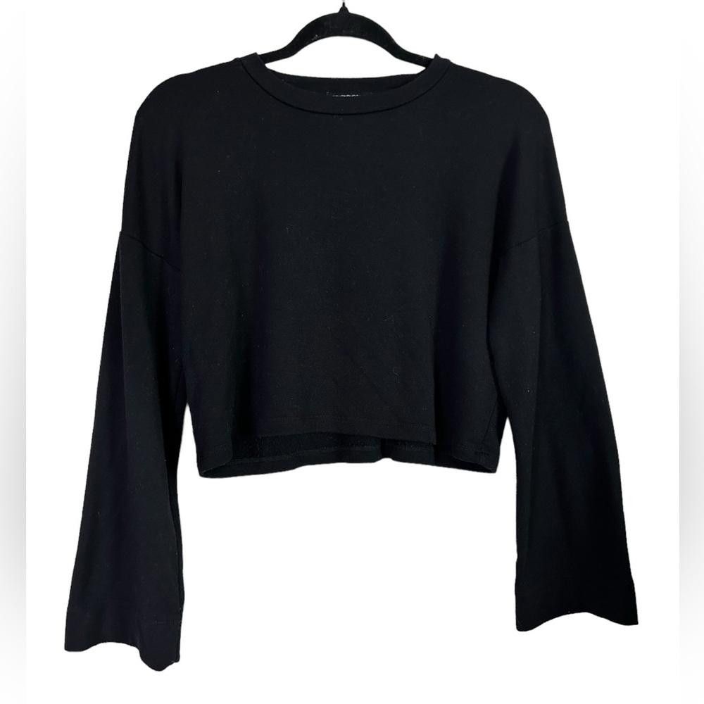 Designer Beyond Yoga l Black Lightweight Wide Sleeve Crop XS Size XS / US 0-2 / IT 36-38 - 1 Thumbnail