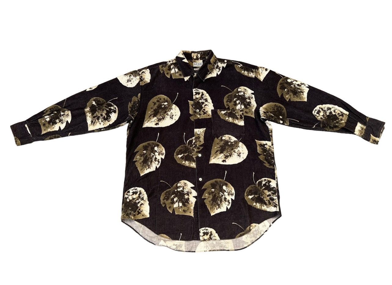 image of Paul Smith London Made In Japan Printed Leaf Corduroy Shirt, Men's (Size Large)
