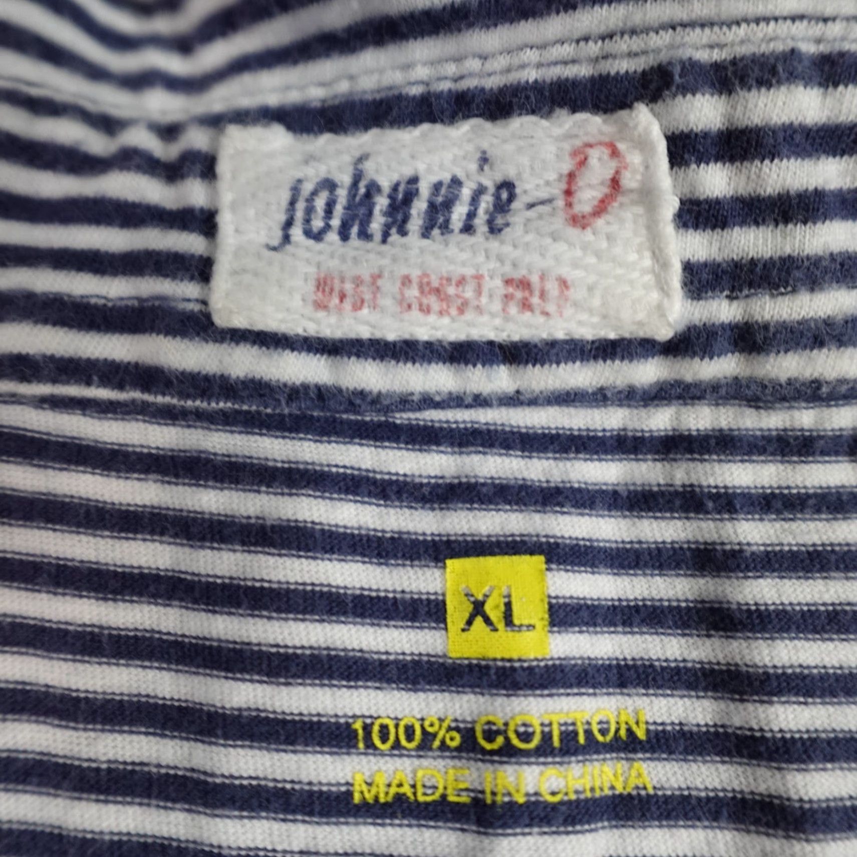 johnnie-O johnnie-O Polo Shirt XL Blue White Striped Pocket 100% Cotton Polo Men XL Blue Striped Pocket 100% Cotton Sports Golf Performance Size US XL / EU 56 / 4 - 3 Thumbnail
