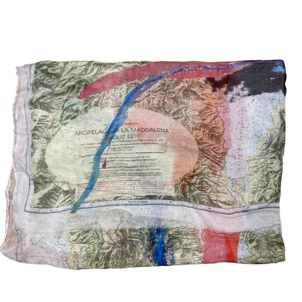 Other Other Faliero Sarti Silk Blend Map Pattern Scarf Textile Scarf DUTY FREE for USA Size ONE SIZE - 1 Thumbnail