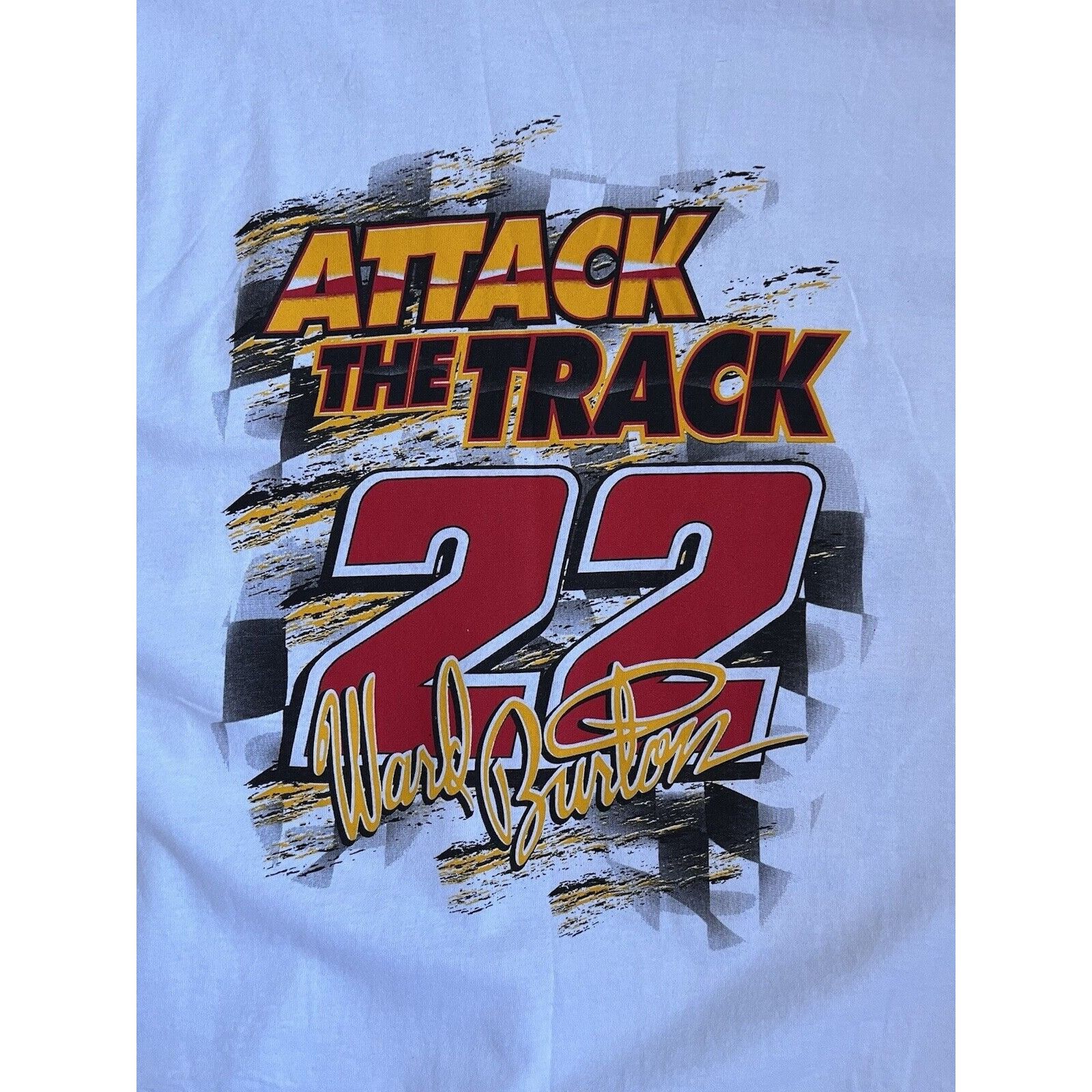 NASCAR VINTAGE NASCAR CAT POLARIS WARD BURTON #22 GRAPHIC TEE 90S Size US L / EU 52-54 / 3 - 6 Thumbnail