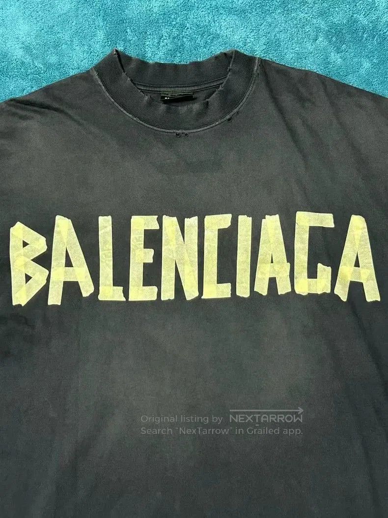 Balenciaga Balenciaga Tape Logo Short Sleeve Tee. Size US S / EU 44-46 / 1 - 3 Thumbnail