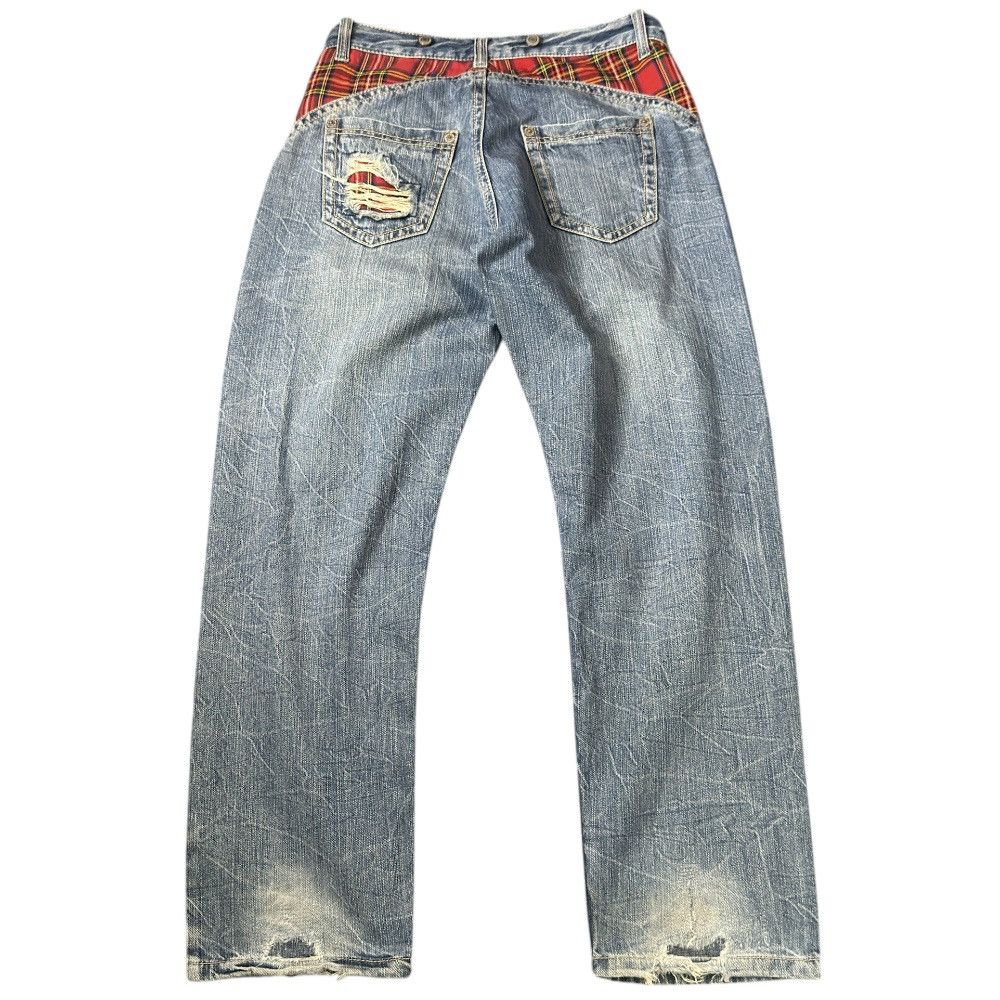 Japanese Distressed Plaid Patchwork Hysteric Glamour Style