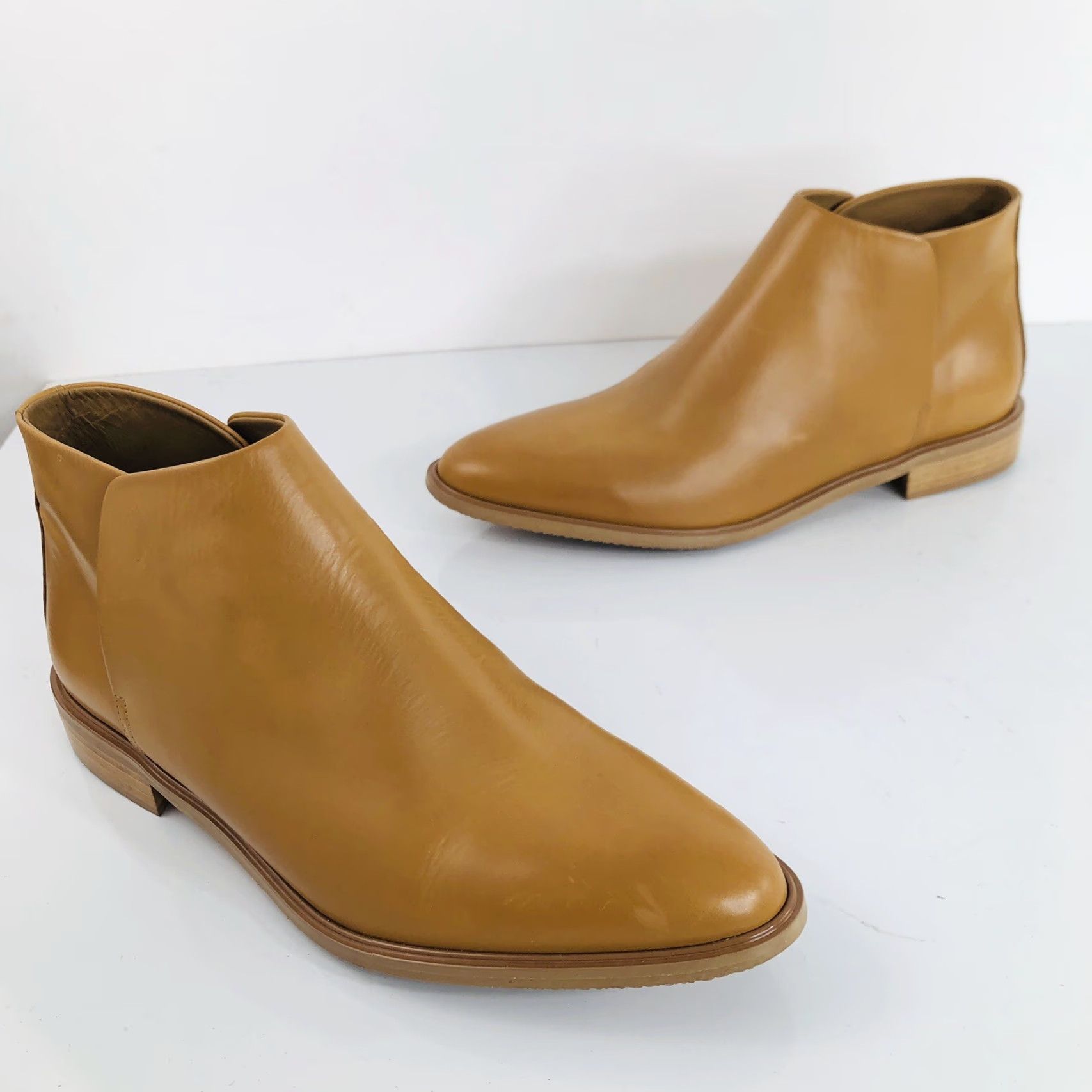 Everlane EVERLANE - Unworn - Womens 9.5 Camel / Tan / Light Brown Ankle Boots Shoes Boot Leather Vintage? Size US 10 / IT 40 - 2 Thumbnail