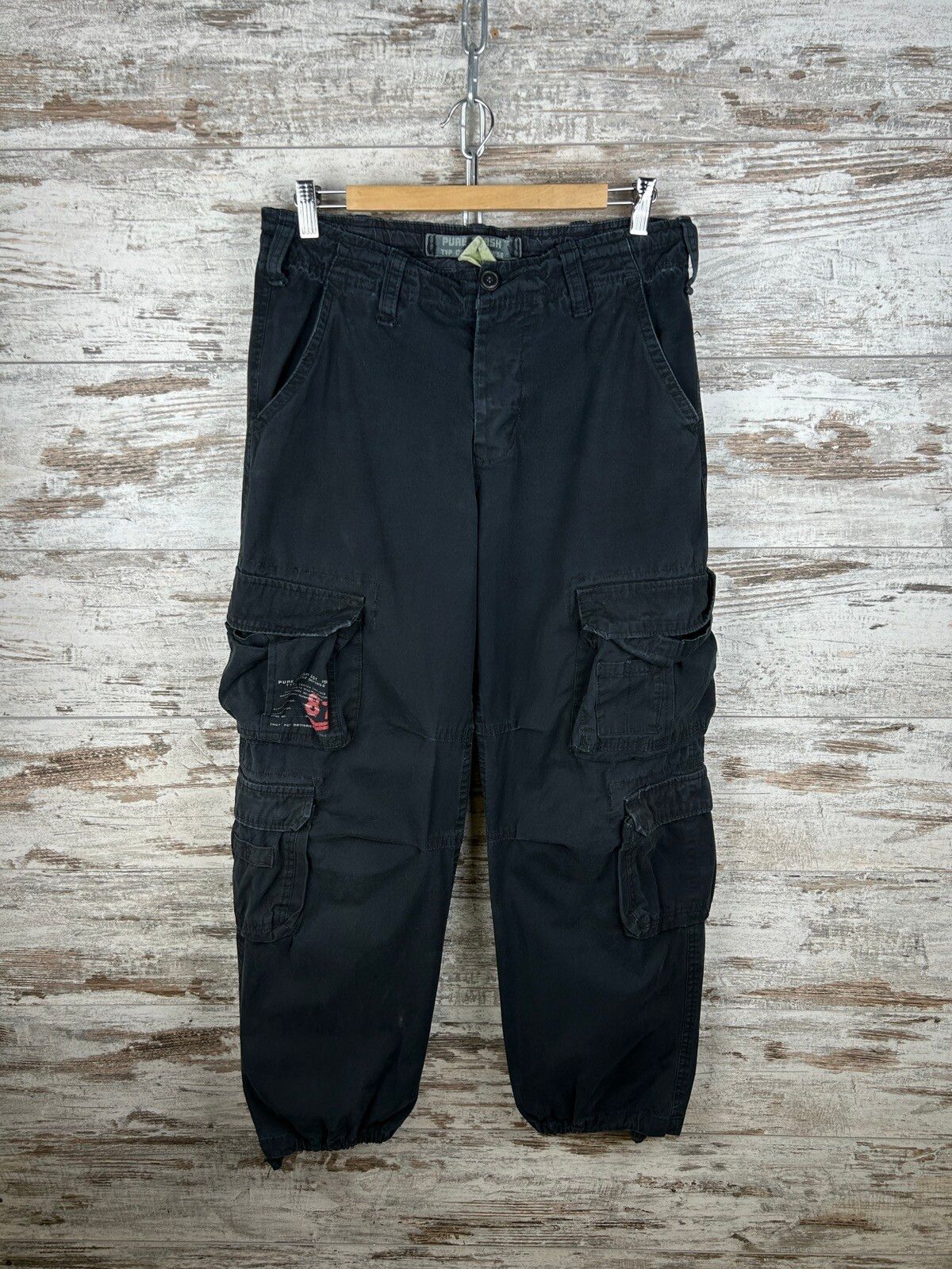 Pre-owned Vintage Mens  Multipocket Cargo Pants Surplus Style Y2k In Black