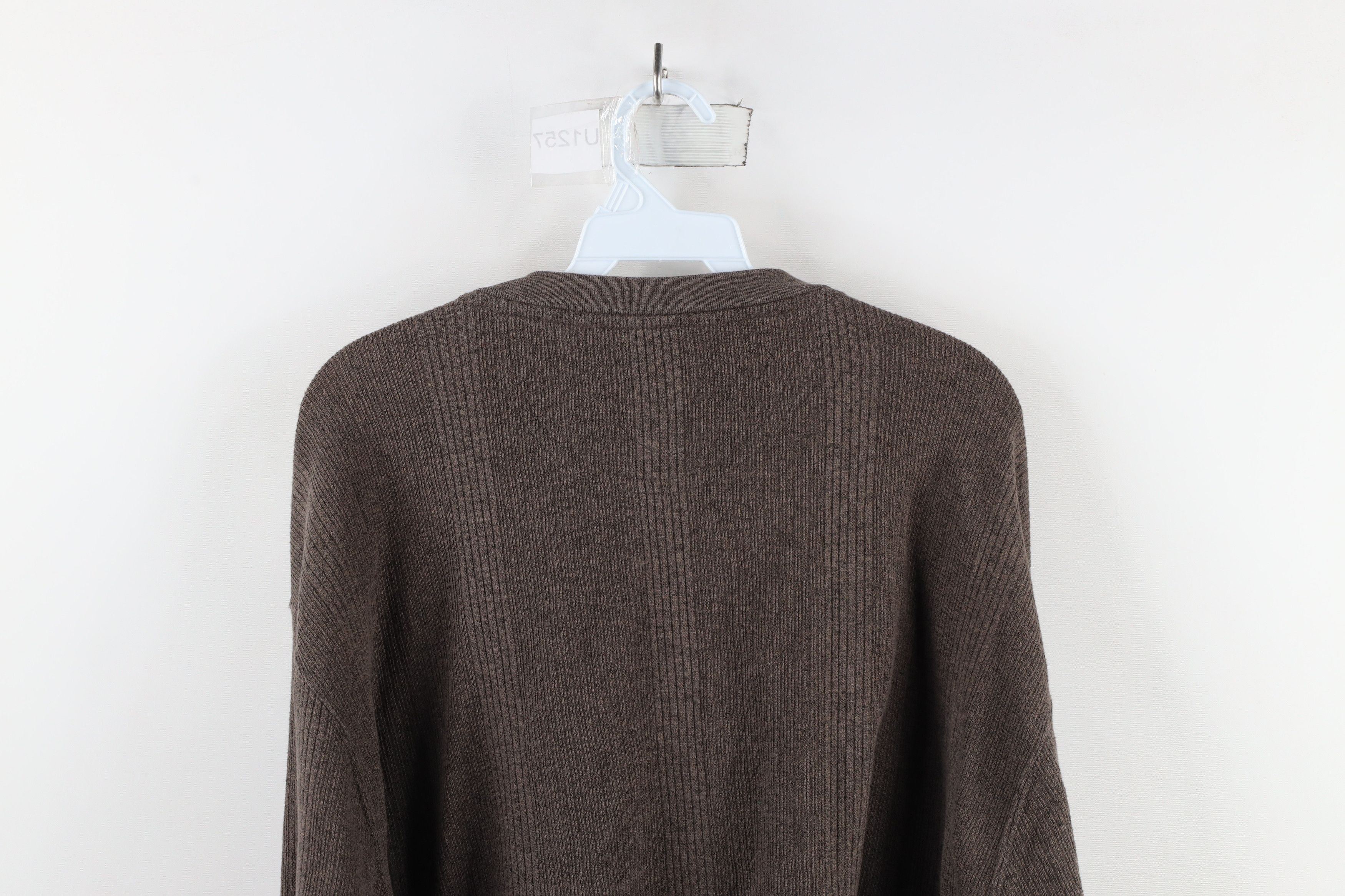 Vintage Vintage 90s Streetwear Knit Long Sleeve Henley T-Shirt Brown Size US XL / EU 56 / 4 - 7 Thumbnail