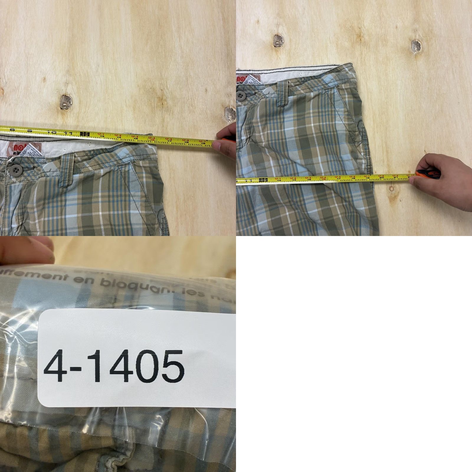 Vintage No Boundaries Bermuda Shorts Juniors 13 Green Plaid Cotton Chino Casual Summer Size 34" / US 12 / IT 48 - 8 Thumbnail