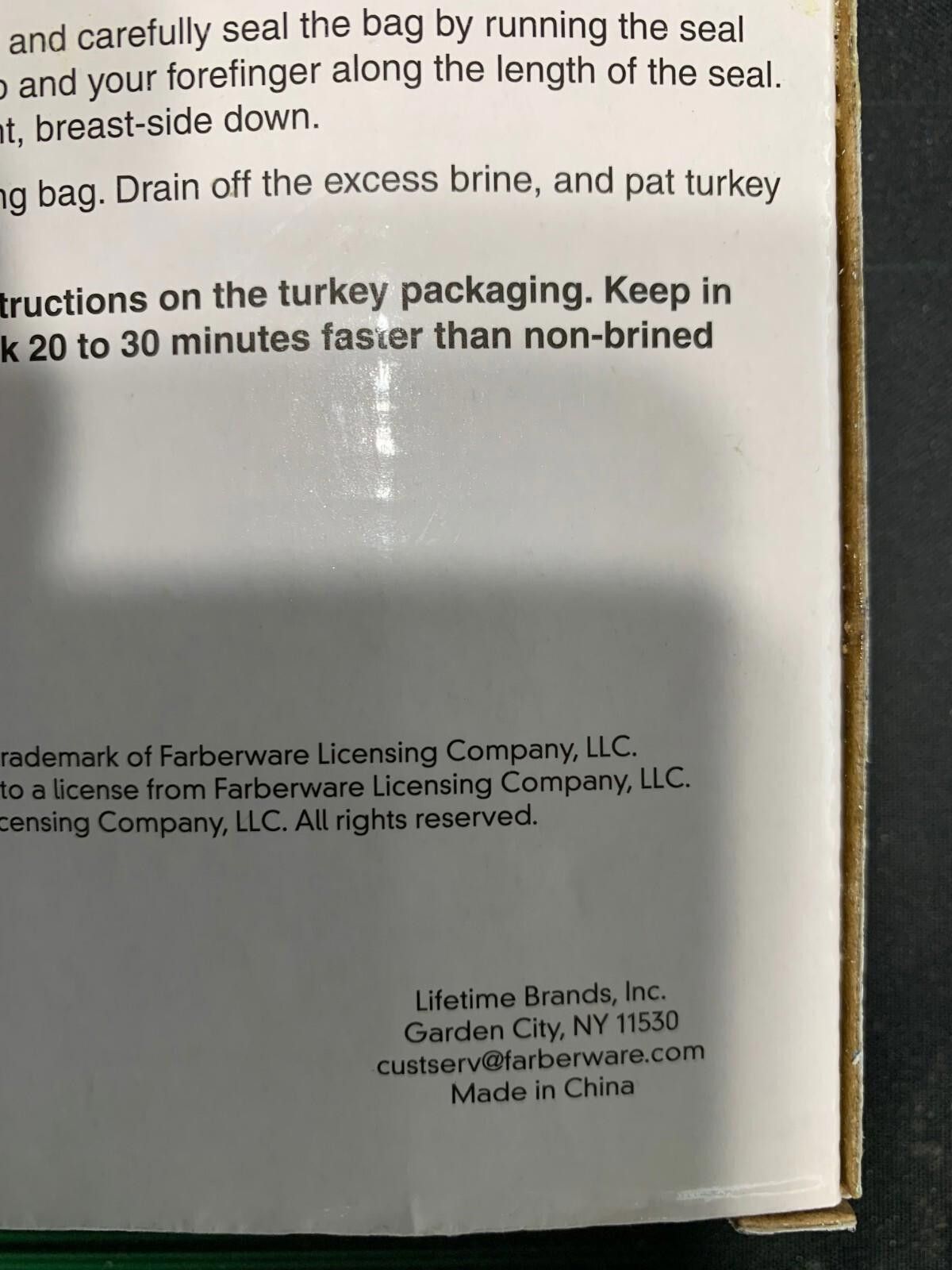 Other Farberware Roasting Brining Bag Heavy-Duty Size ONE SIZE - 5 Thumbnail